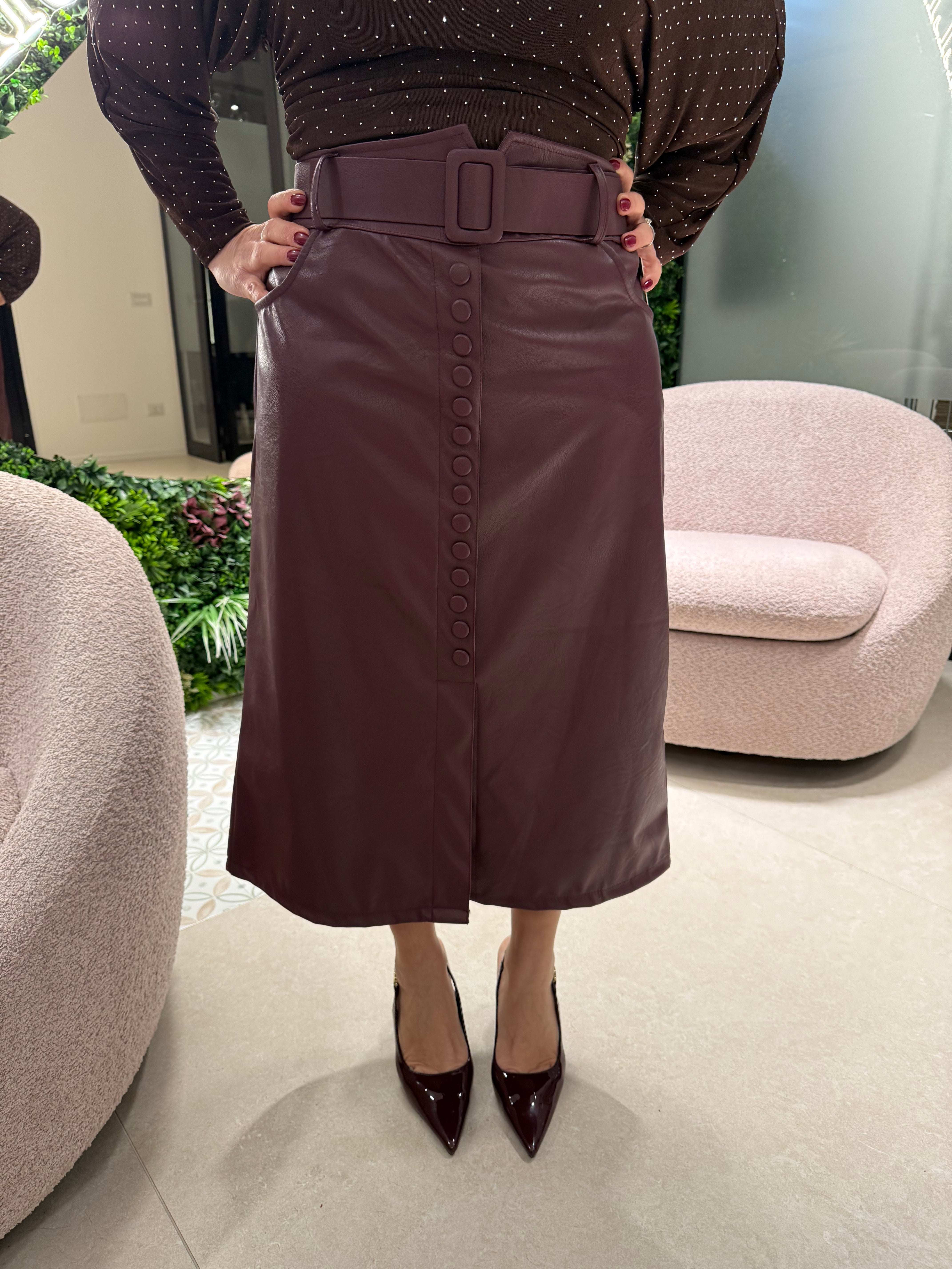 Gonna ecopelle curvy