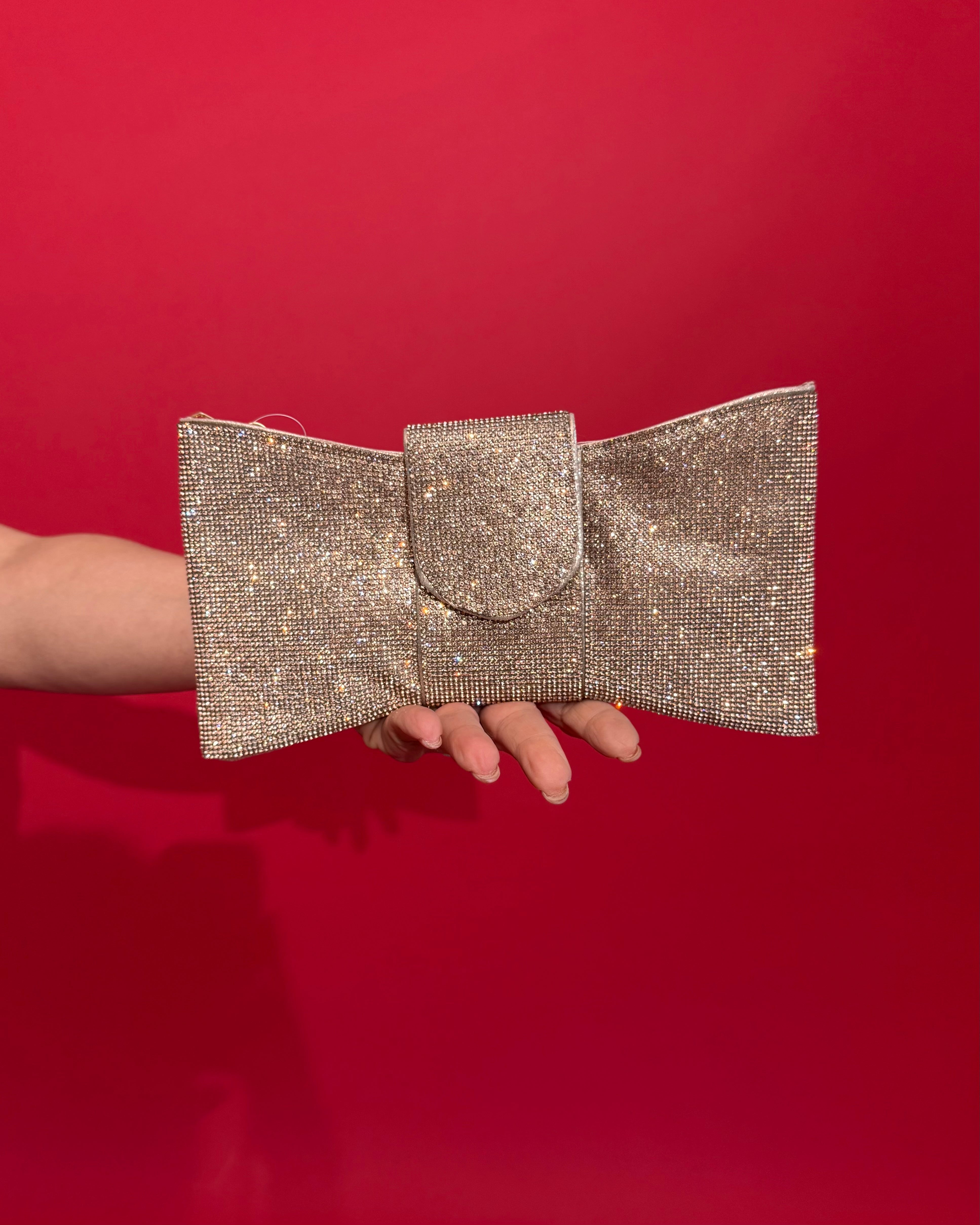 Pochette fiocco strass