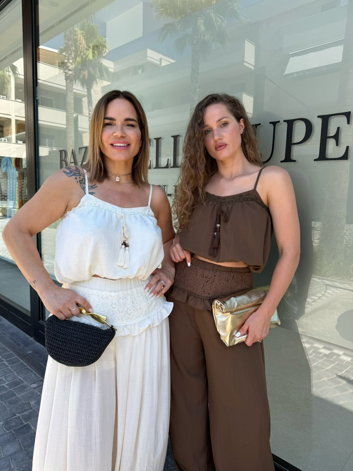 Cordset pantalone e top con ricami