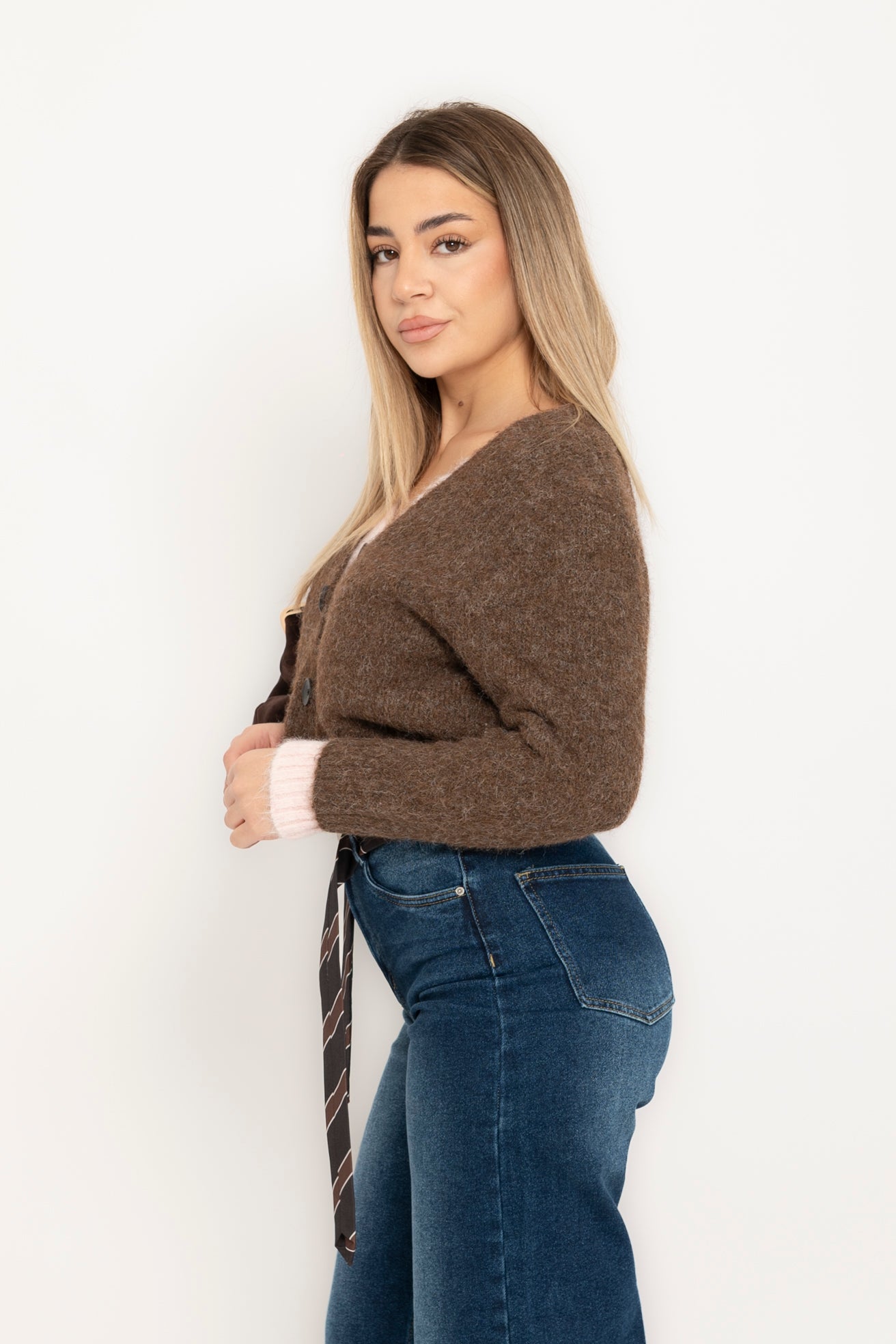 Cardigan bicolor pink