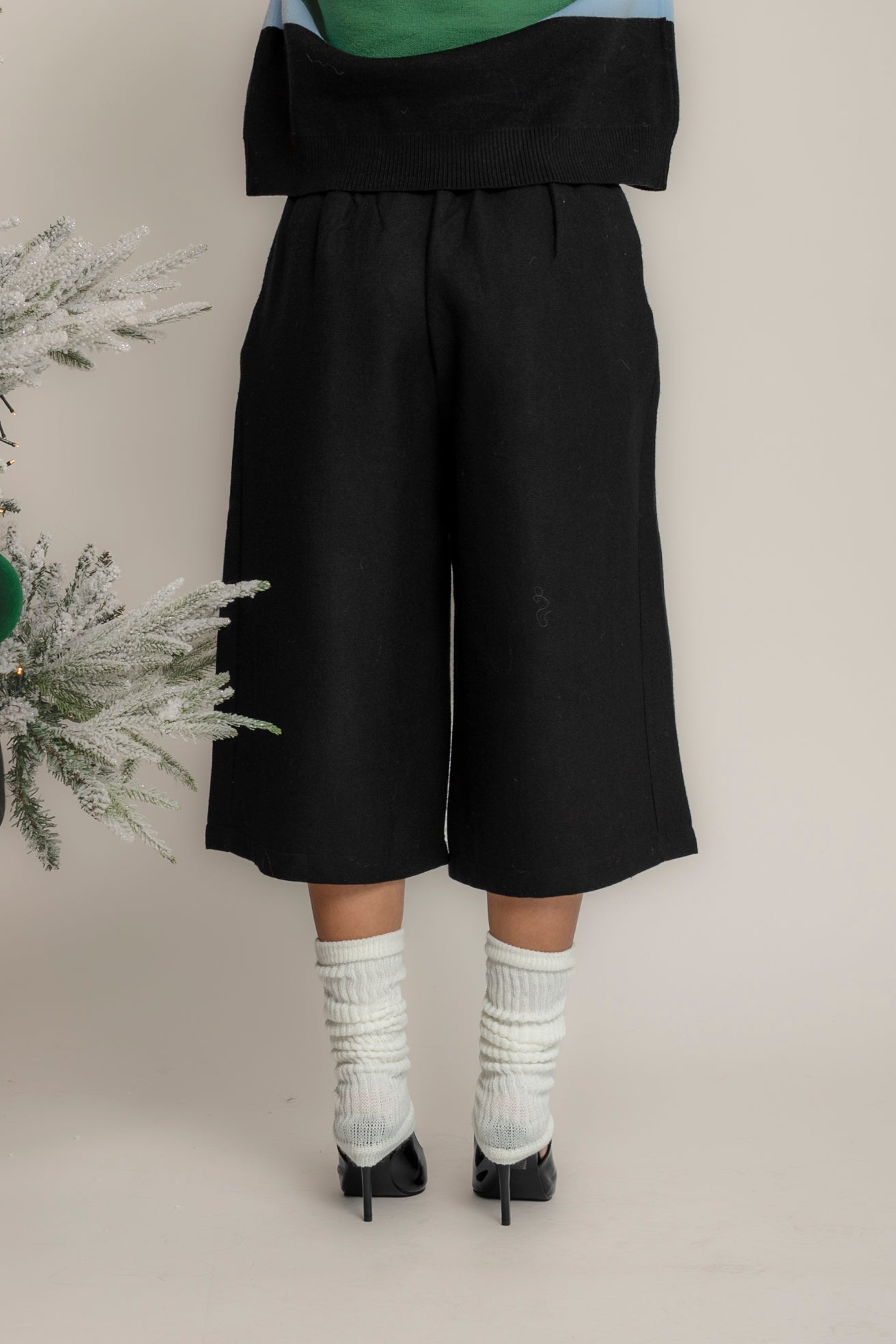 Bermuda in panno con elastico