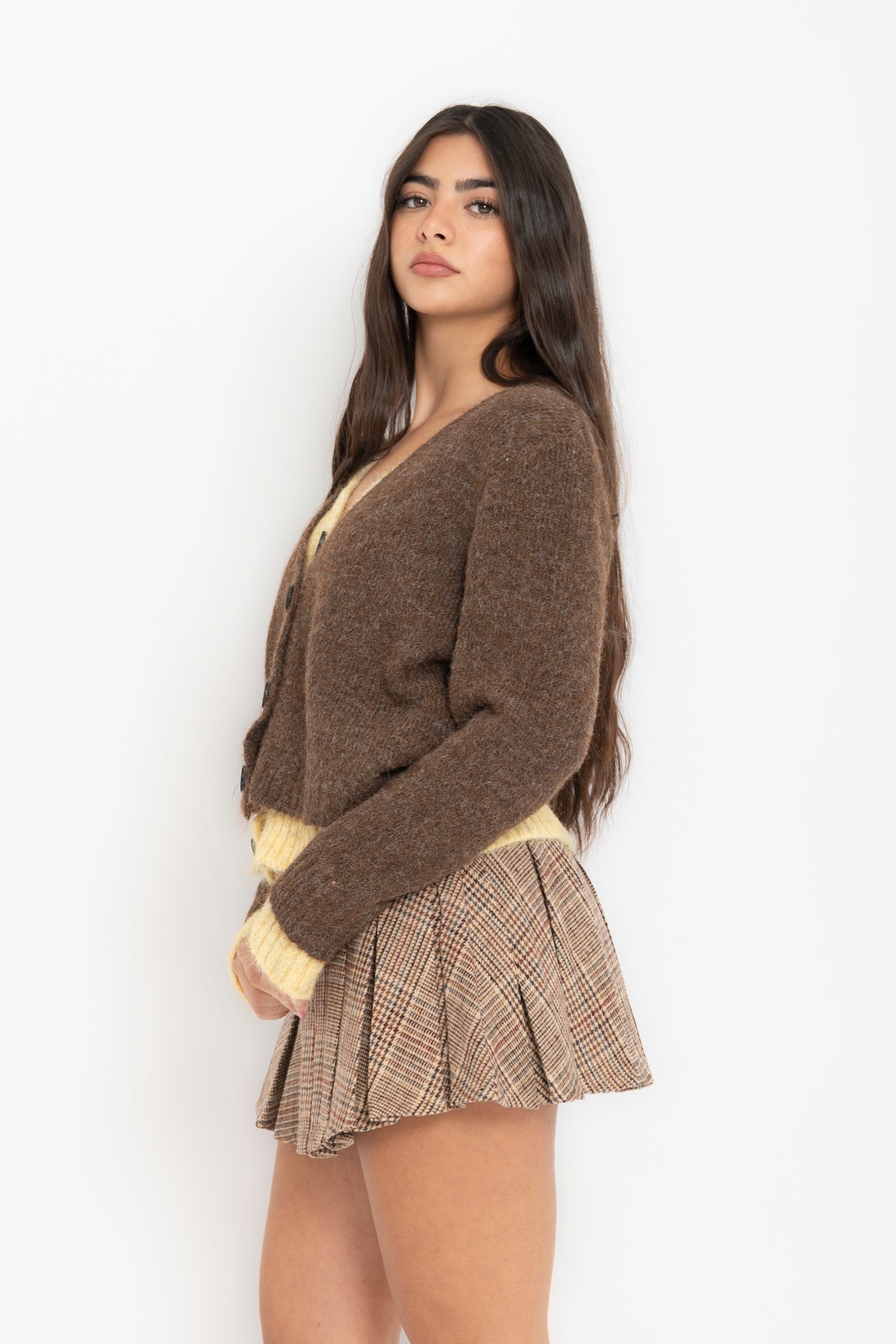 Cardigan bicolor yellow