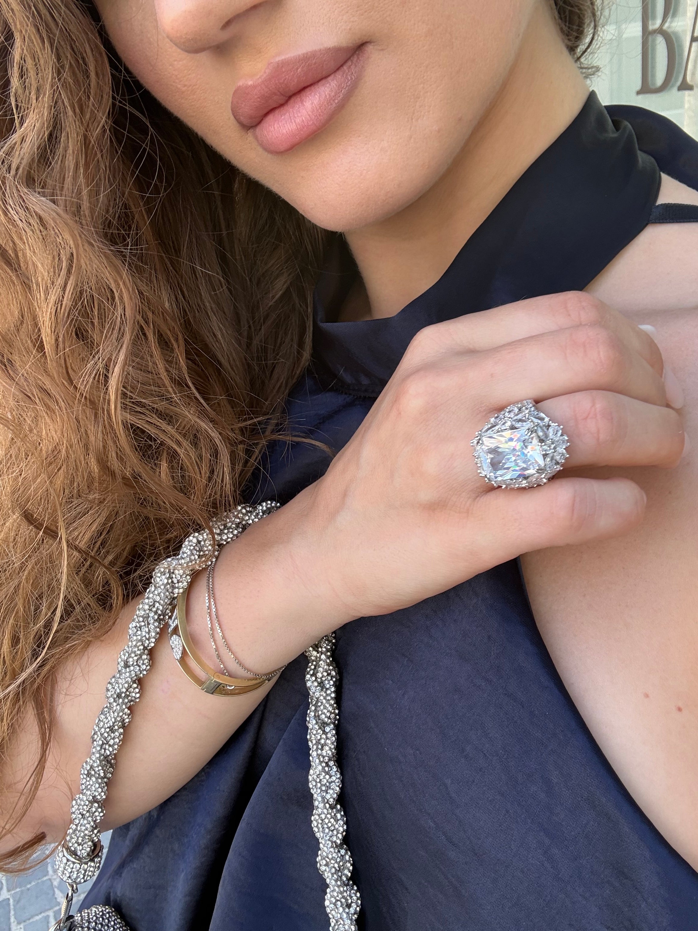 Anello big strass