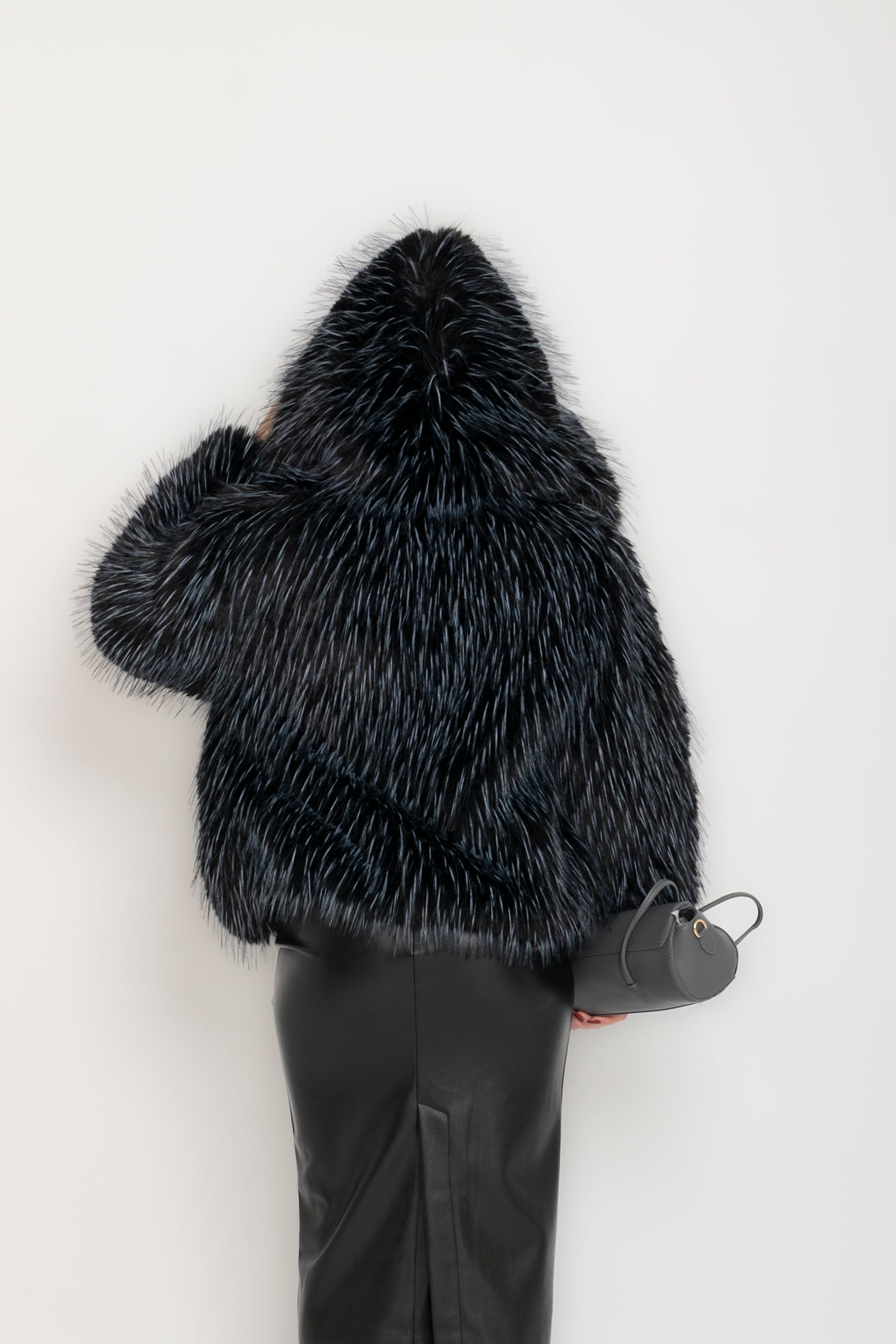 Pelliccia con dettagli Blu