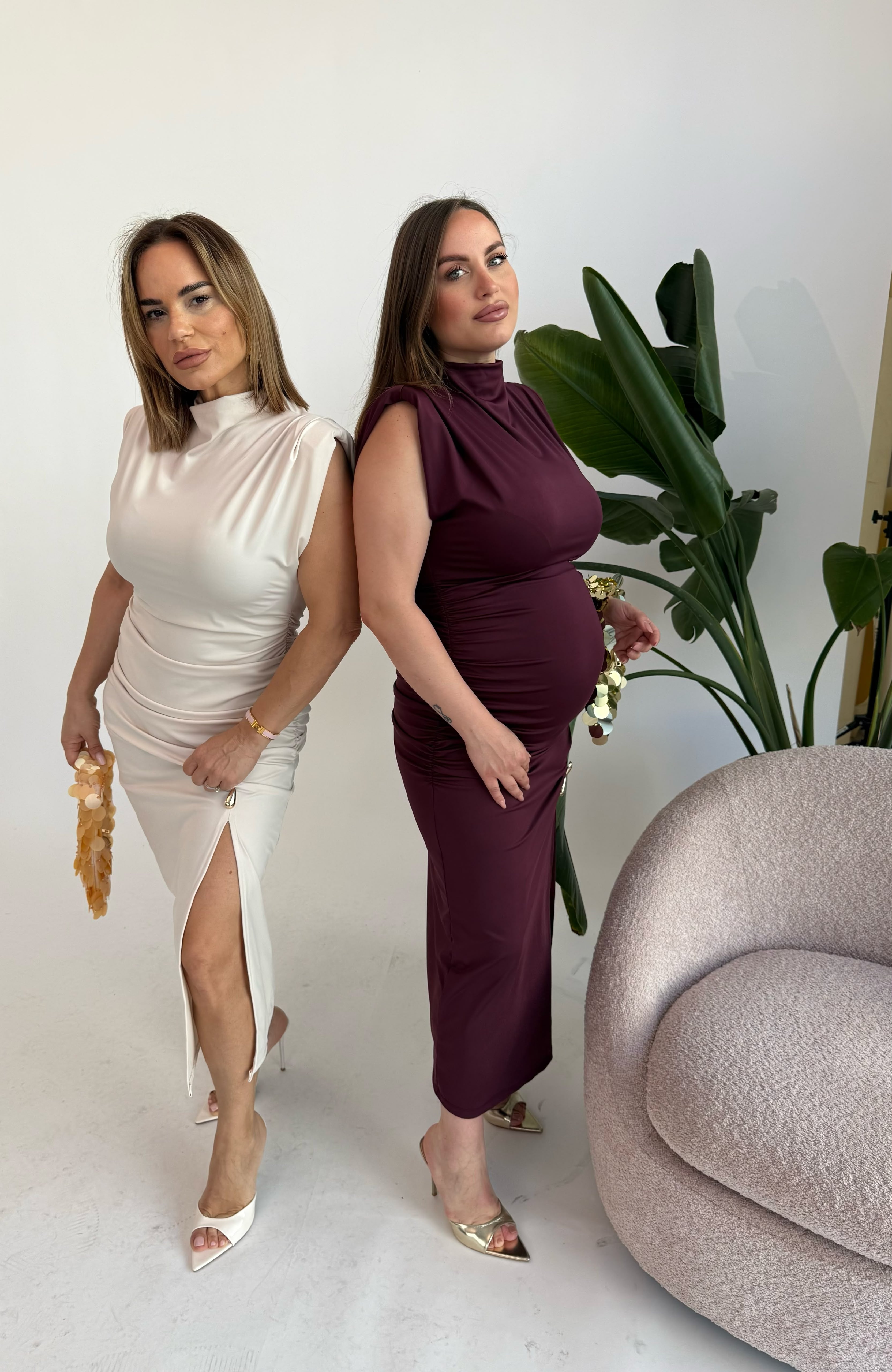 Abito in lycra con dettaglio oro Curvy