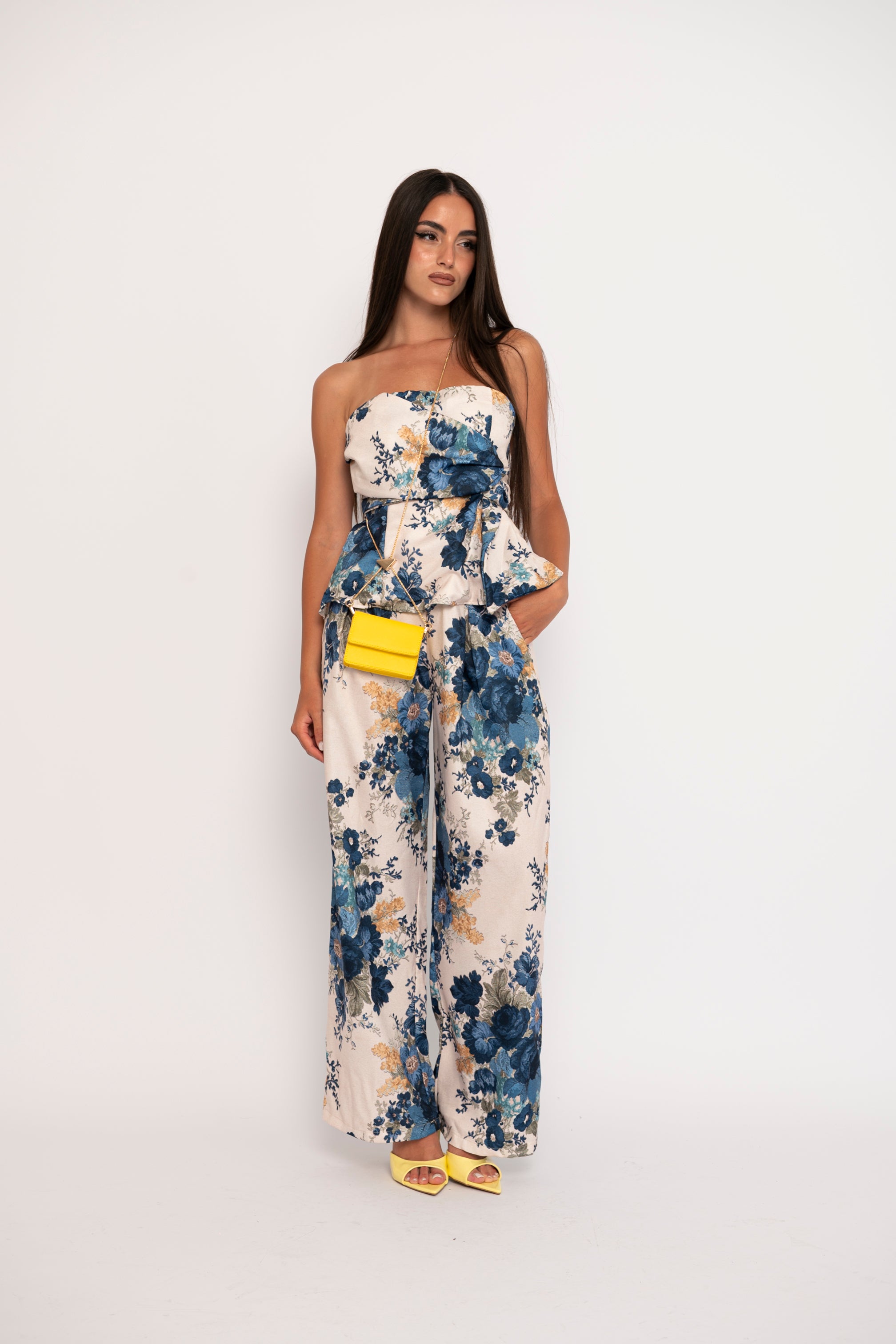 Cordset floreale blu