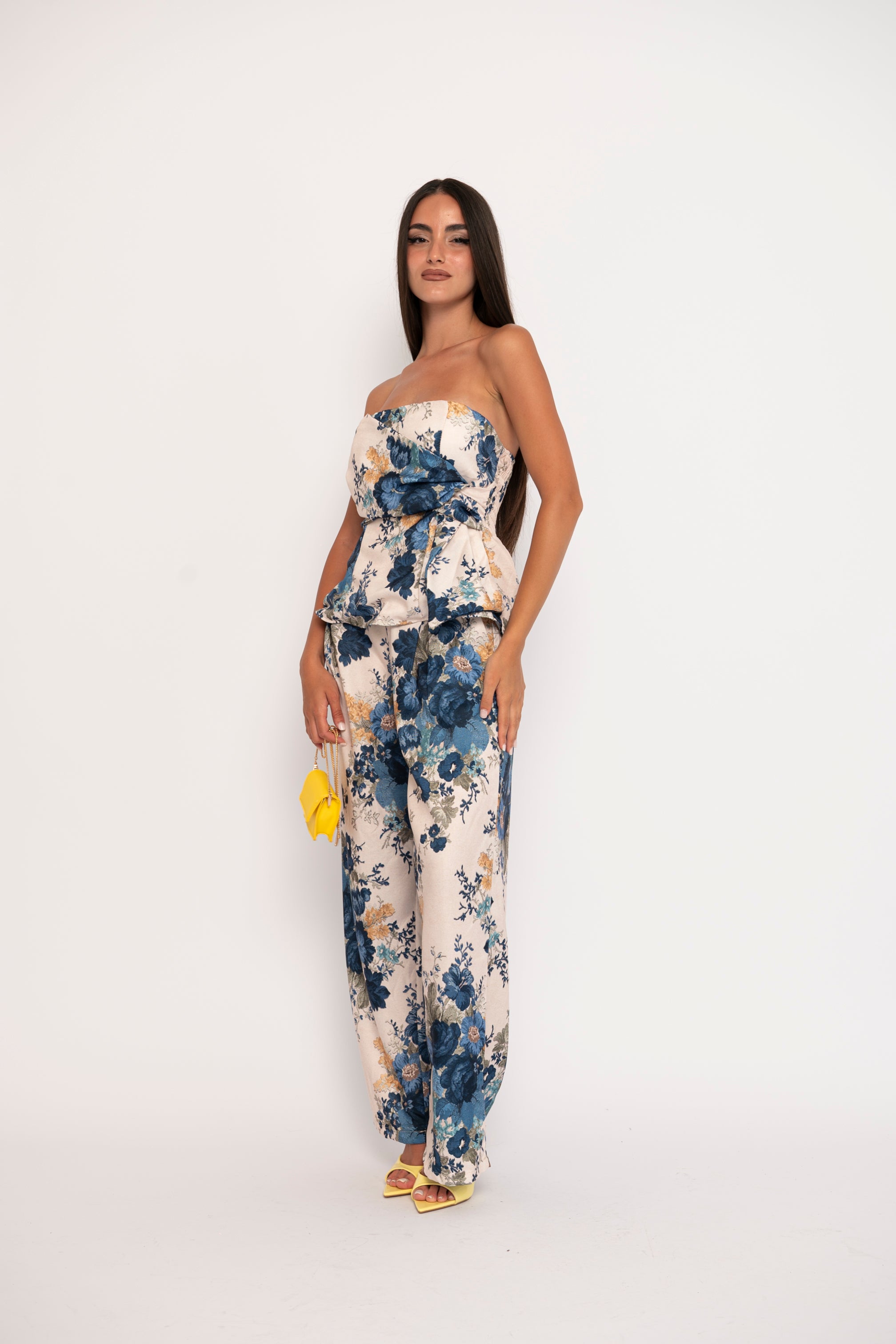 Cordset floreale blu