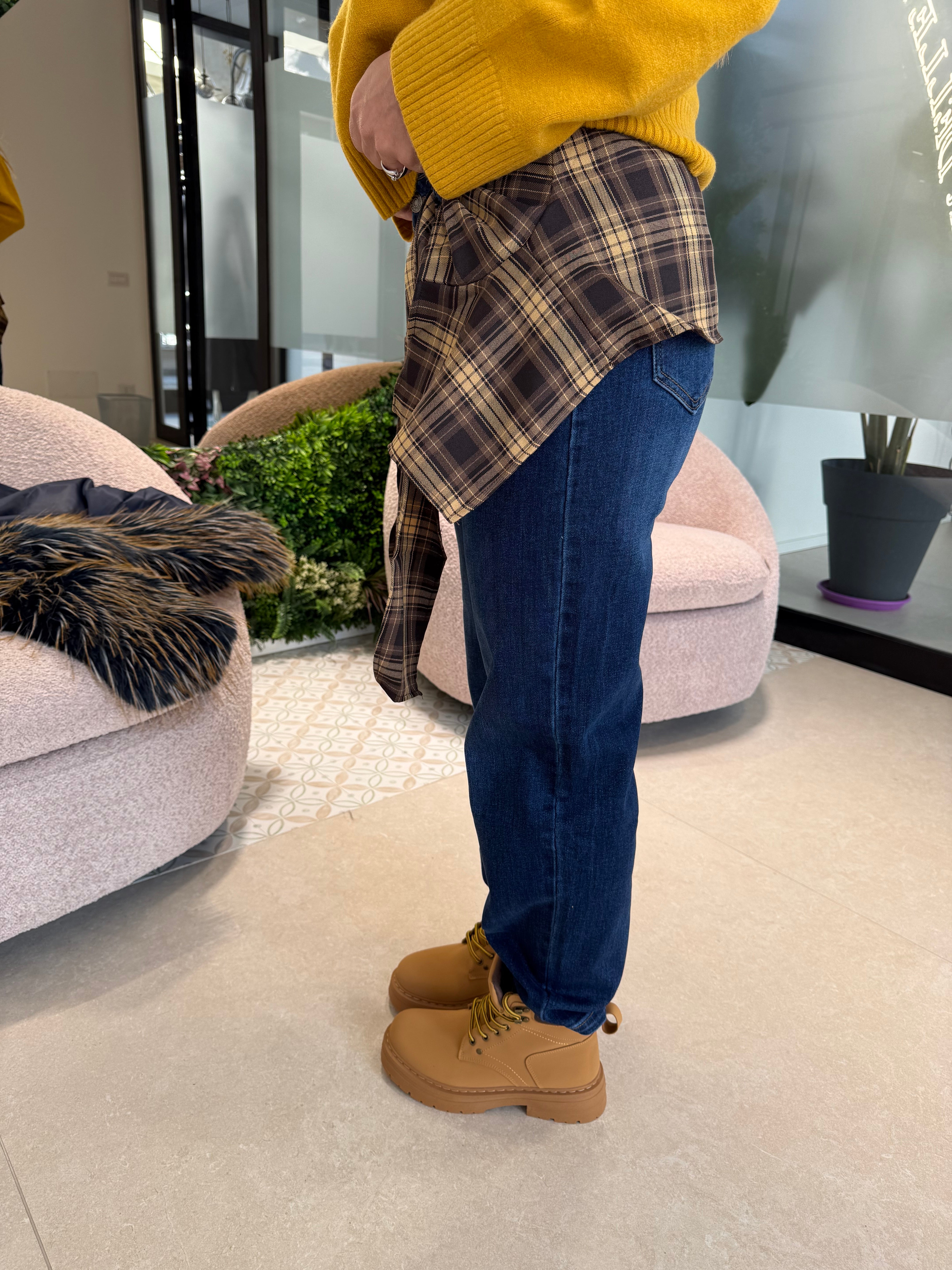 Jeans ballon effetto camicia curvy