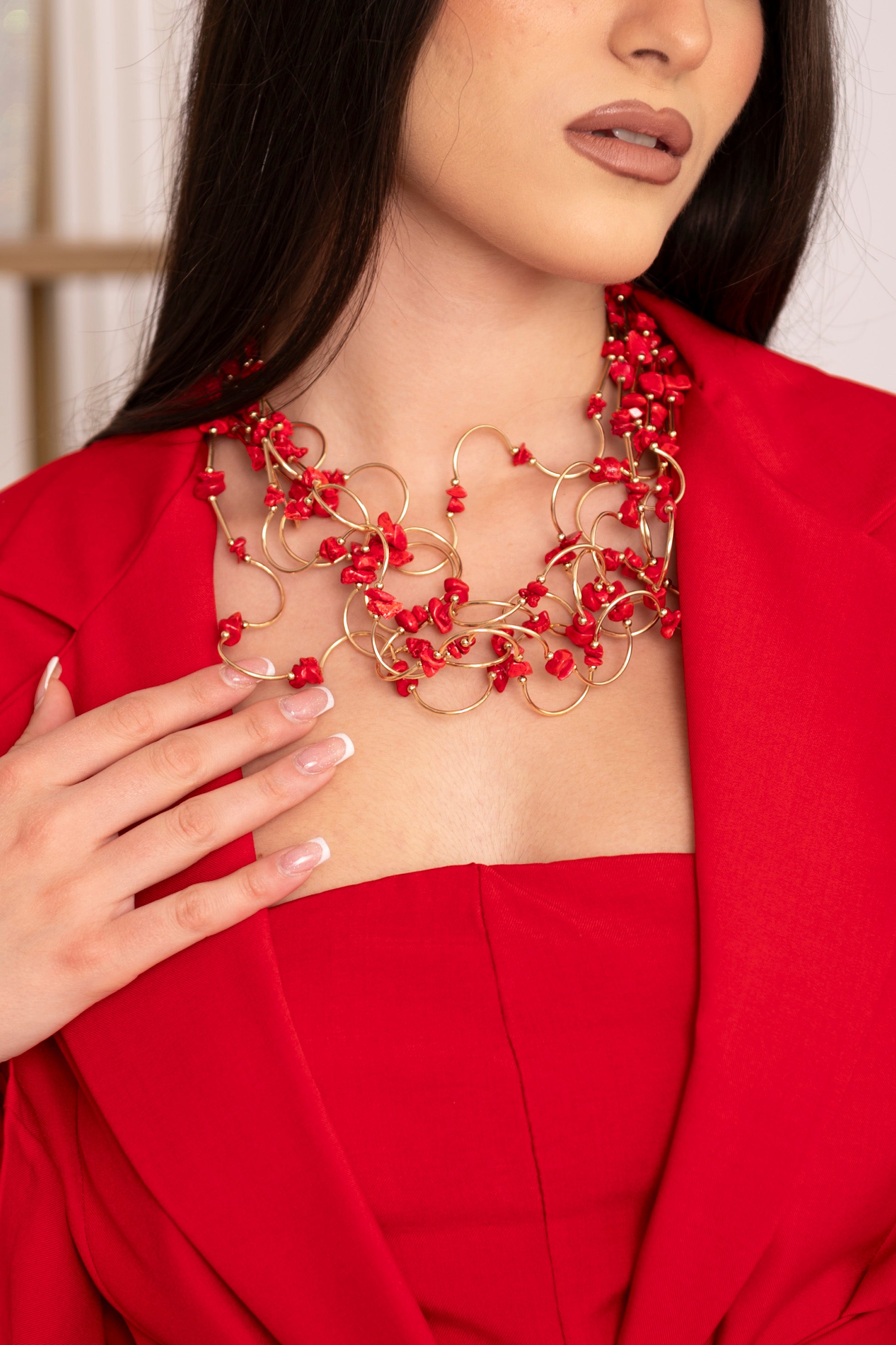 Collana fili corallo