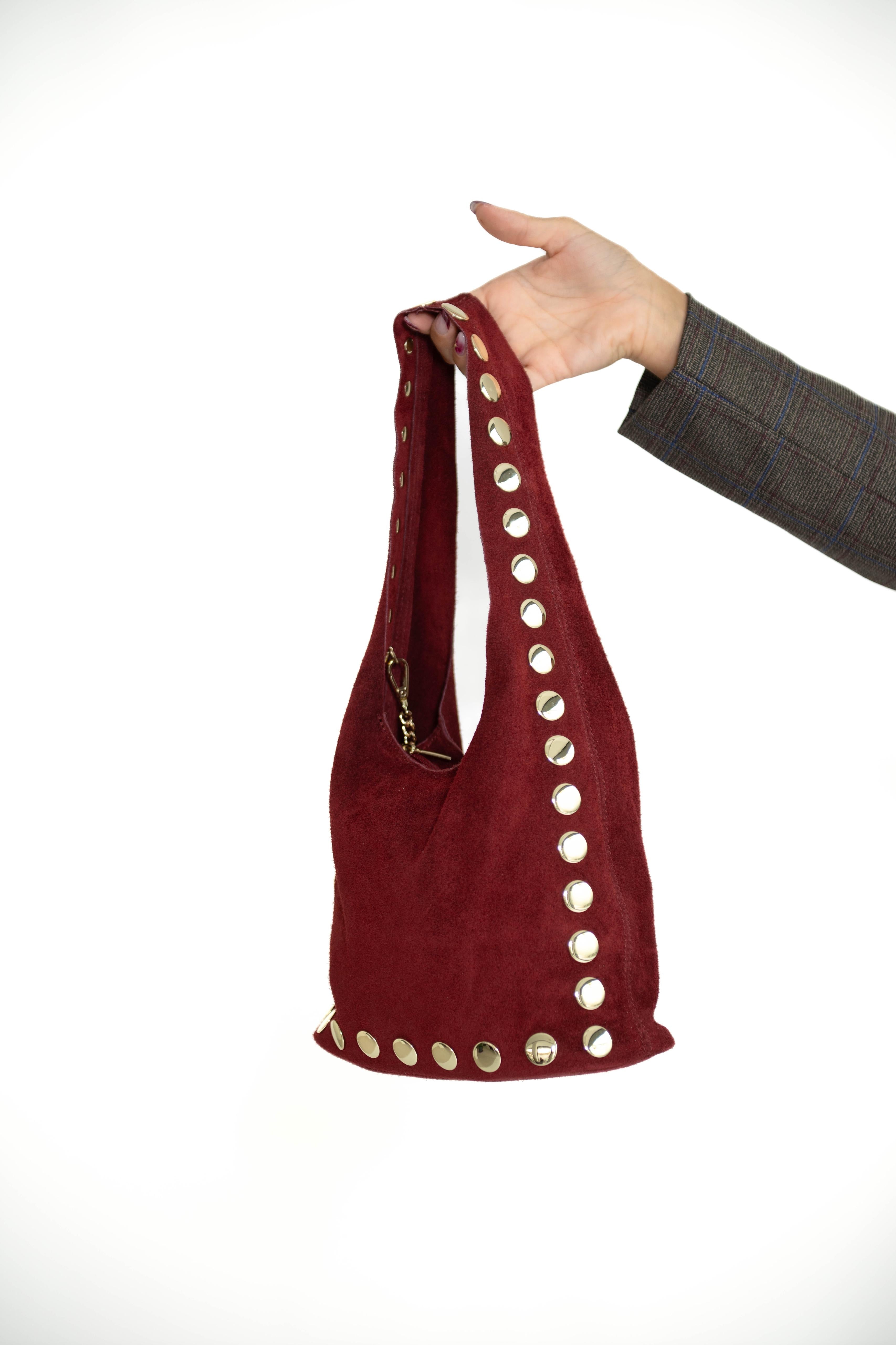 Borsa secchiello bottoni gold