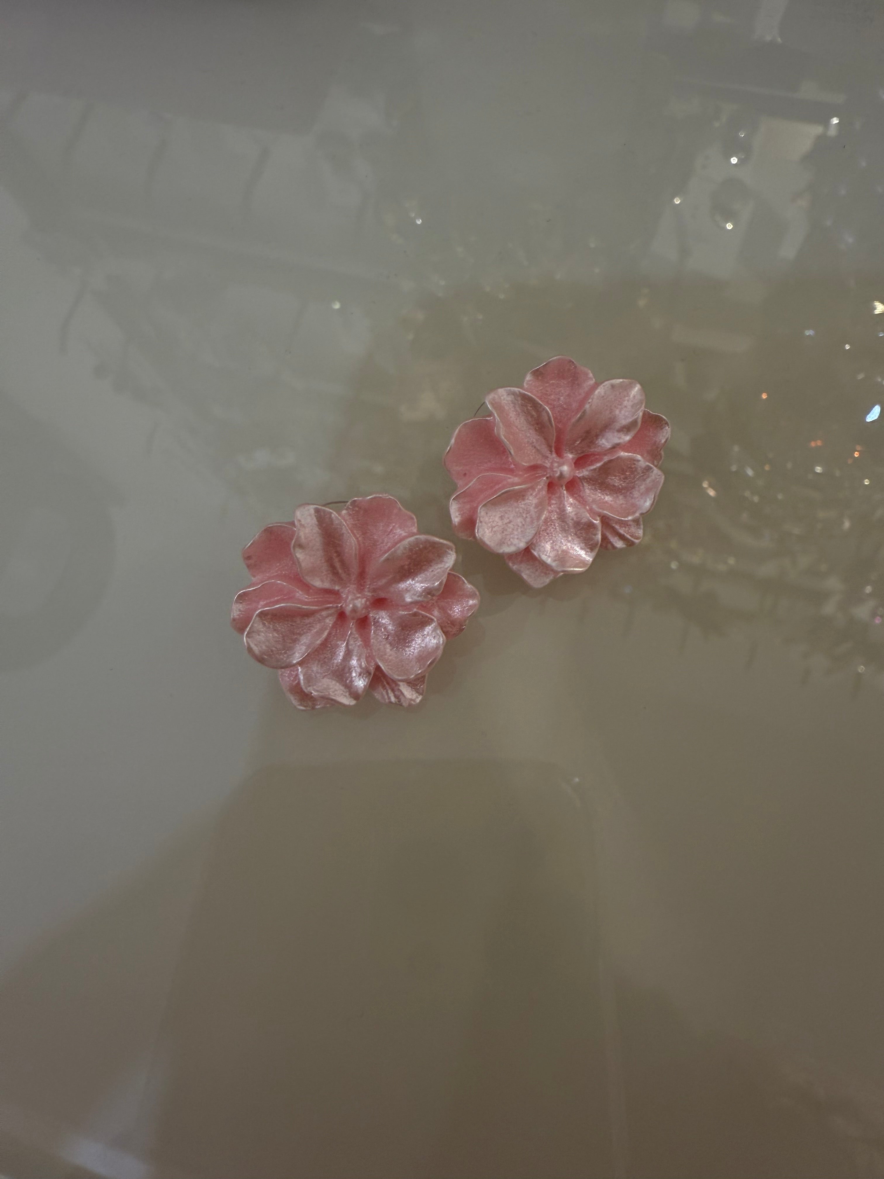 Orecchini fiore rosa