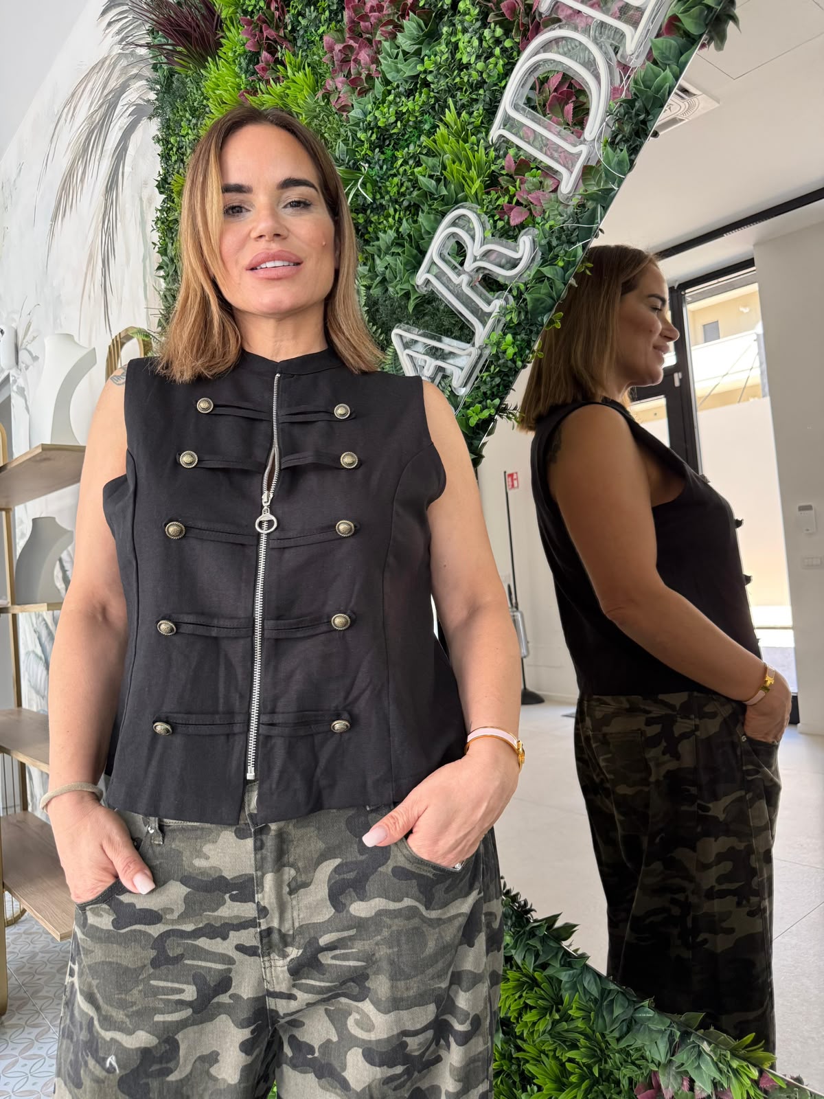 Gilet con zip curvy