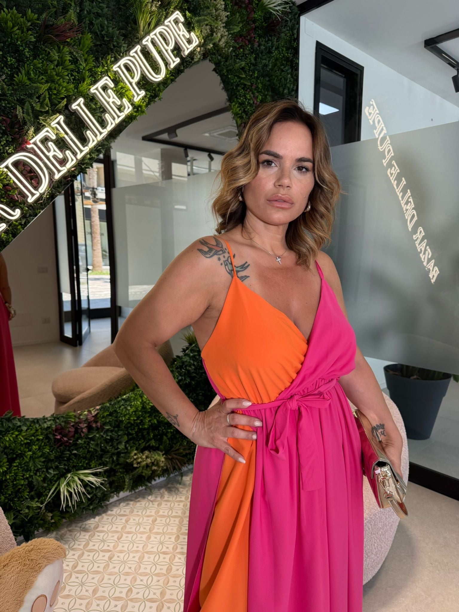 Abito bicolore curvy