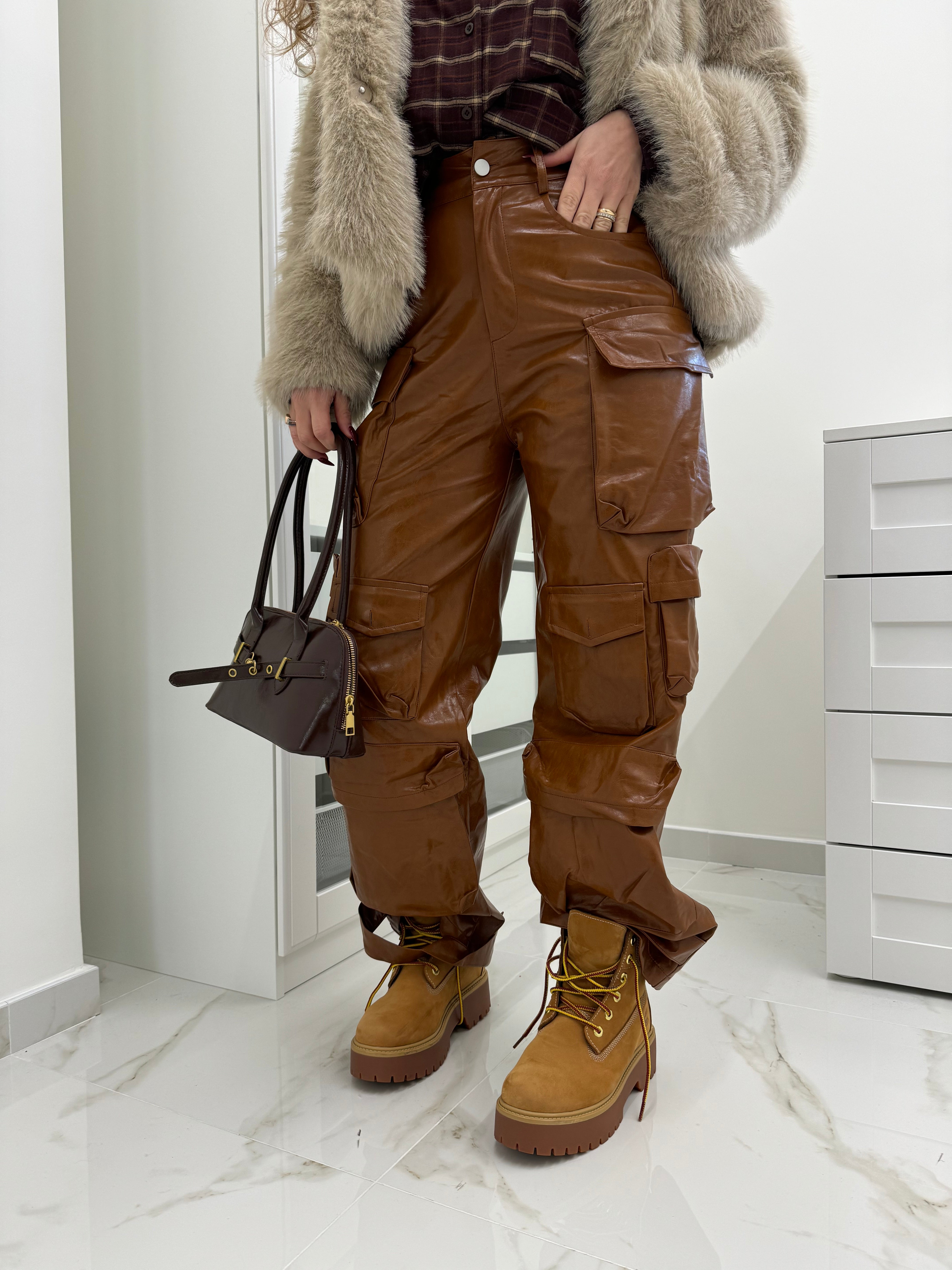 Pantalone vinile cargo