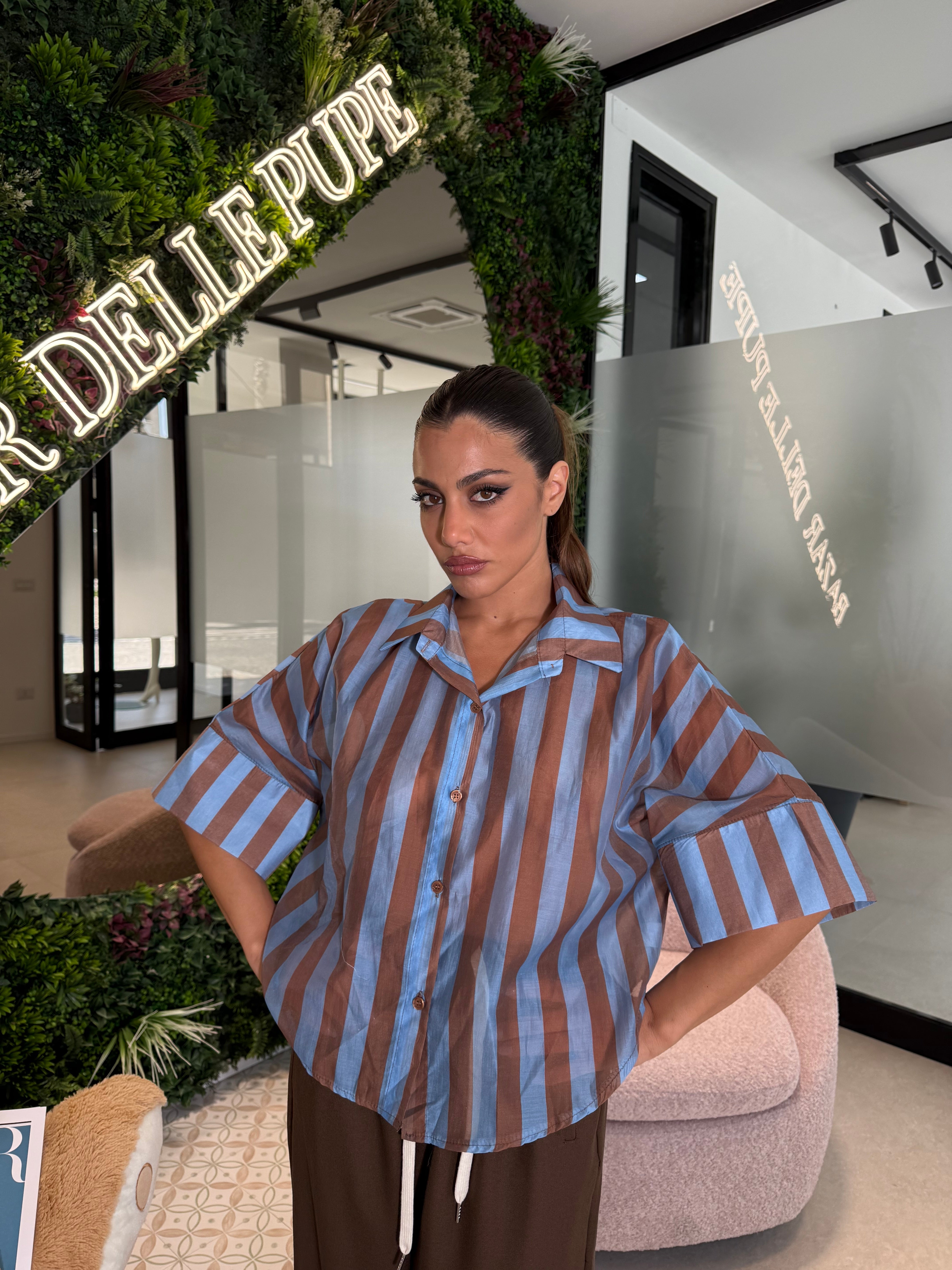 Camicia velata strisce