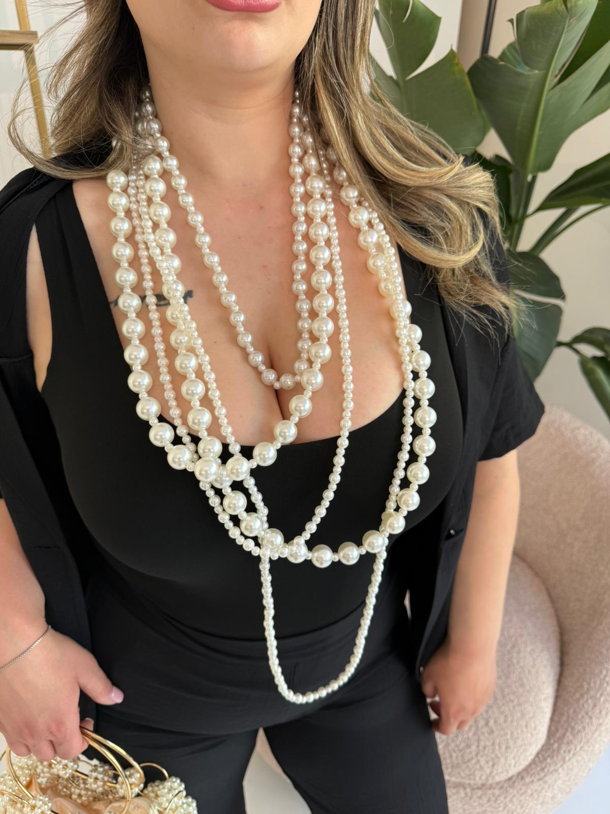 Collana fili pendenti in perle