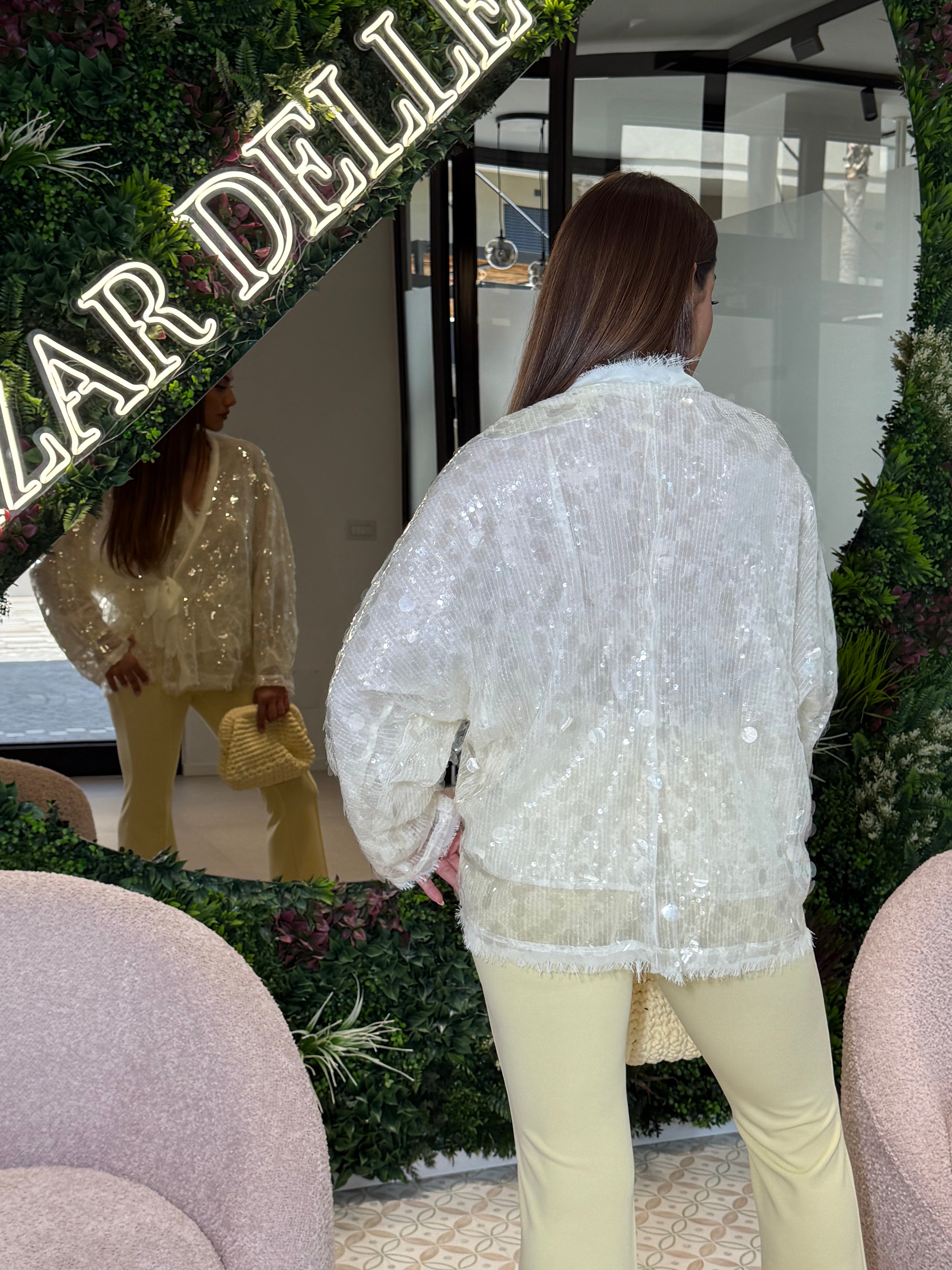 Camicia incrocio con paillettes