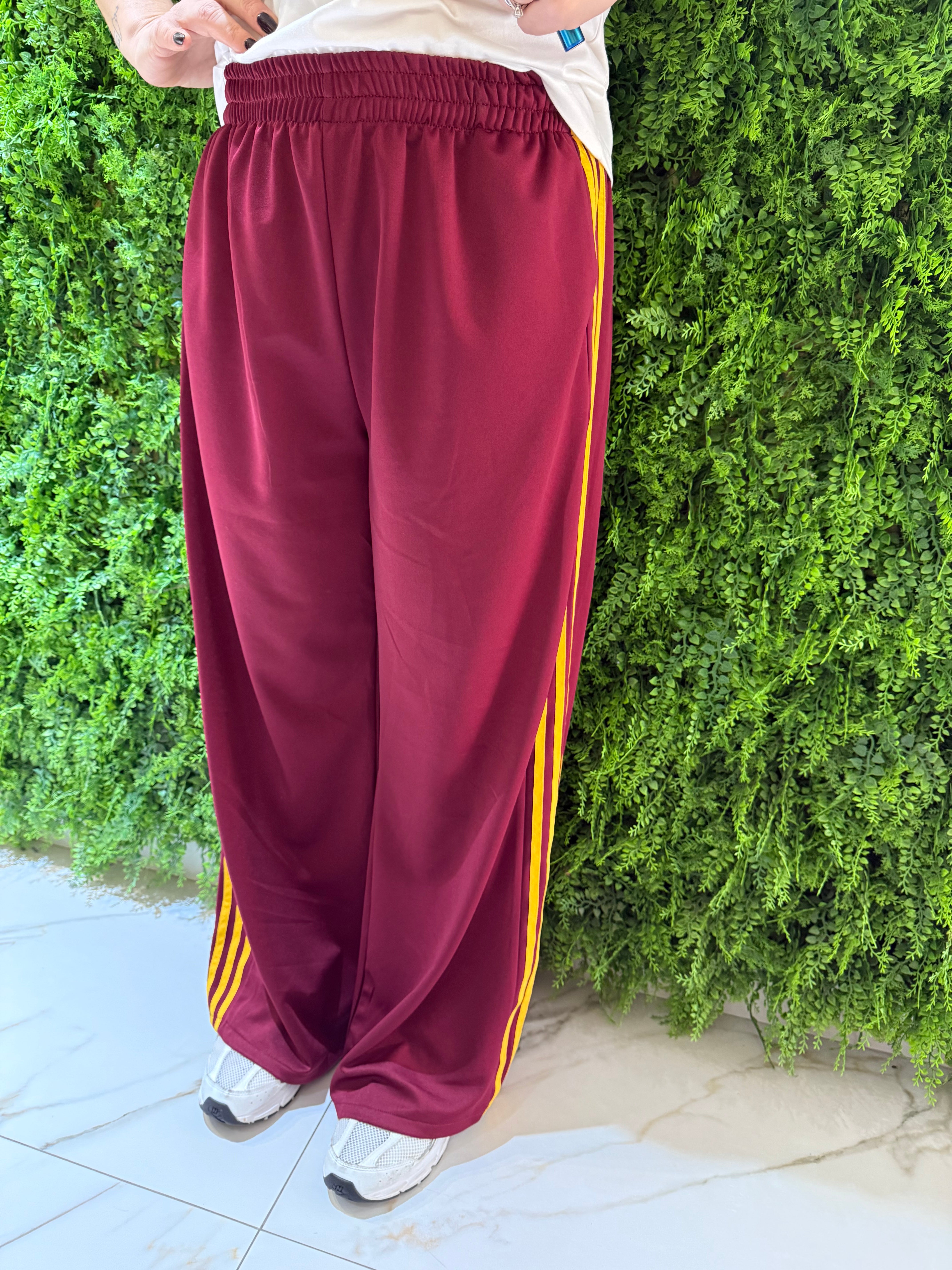 Pantatuta con strisce bordeaux