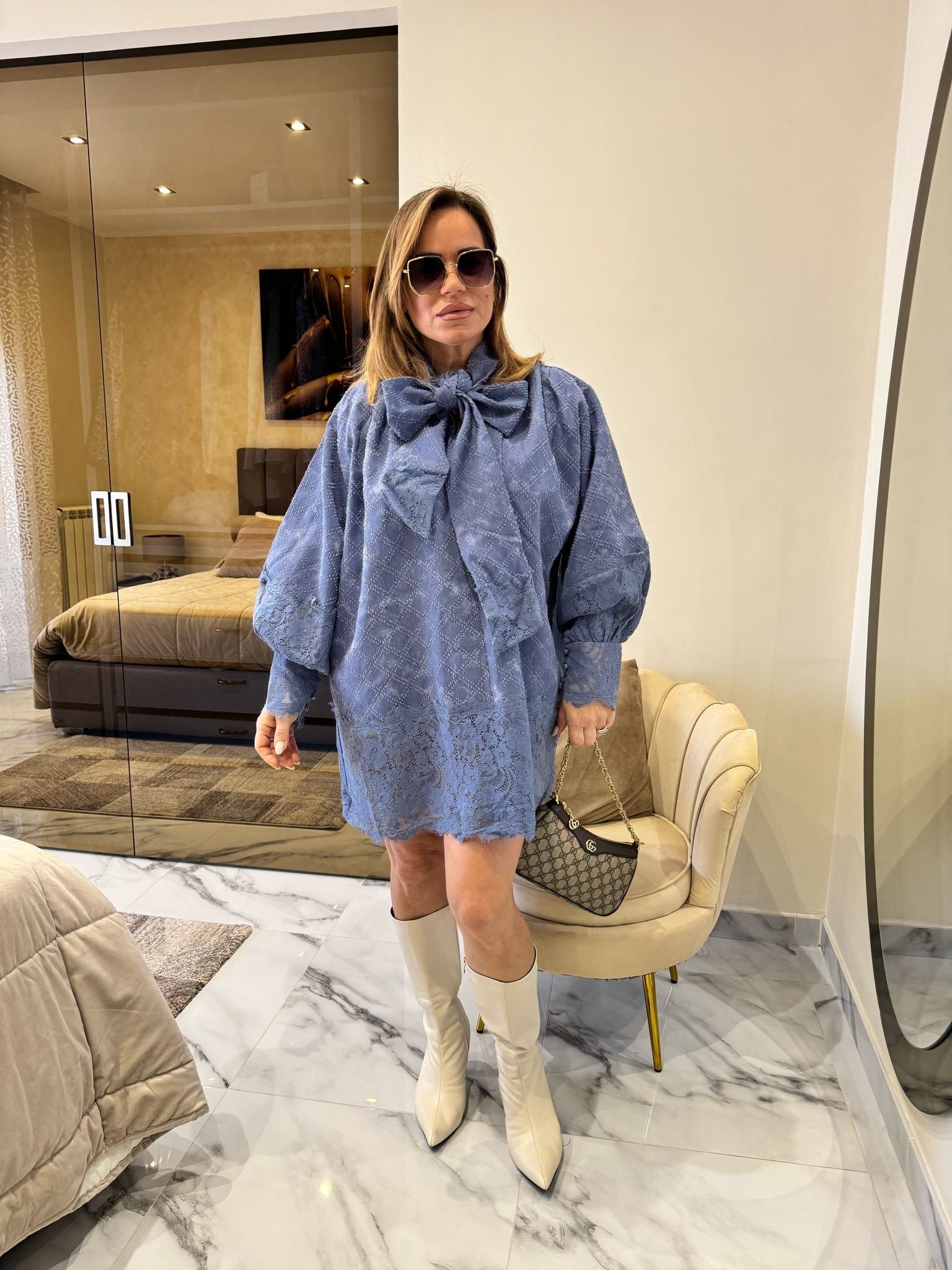 Abito camicia denim