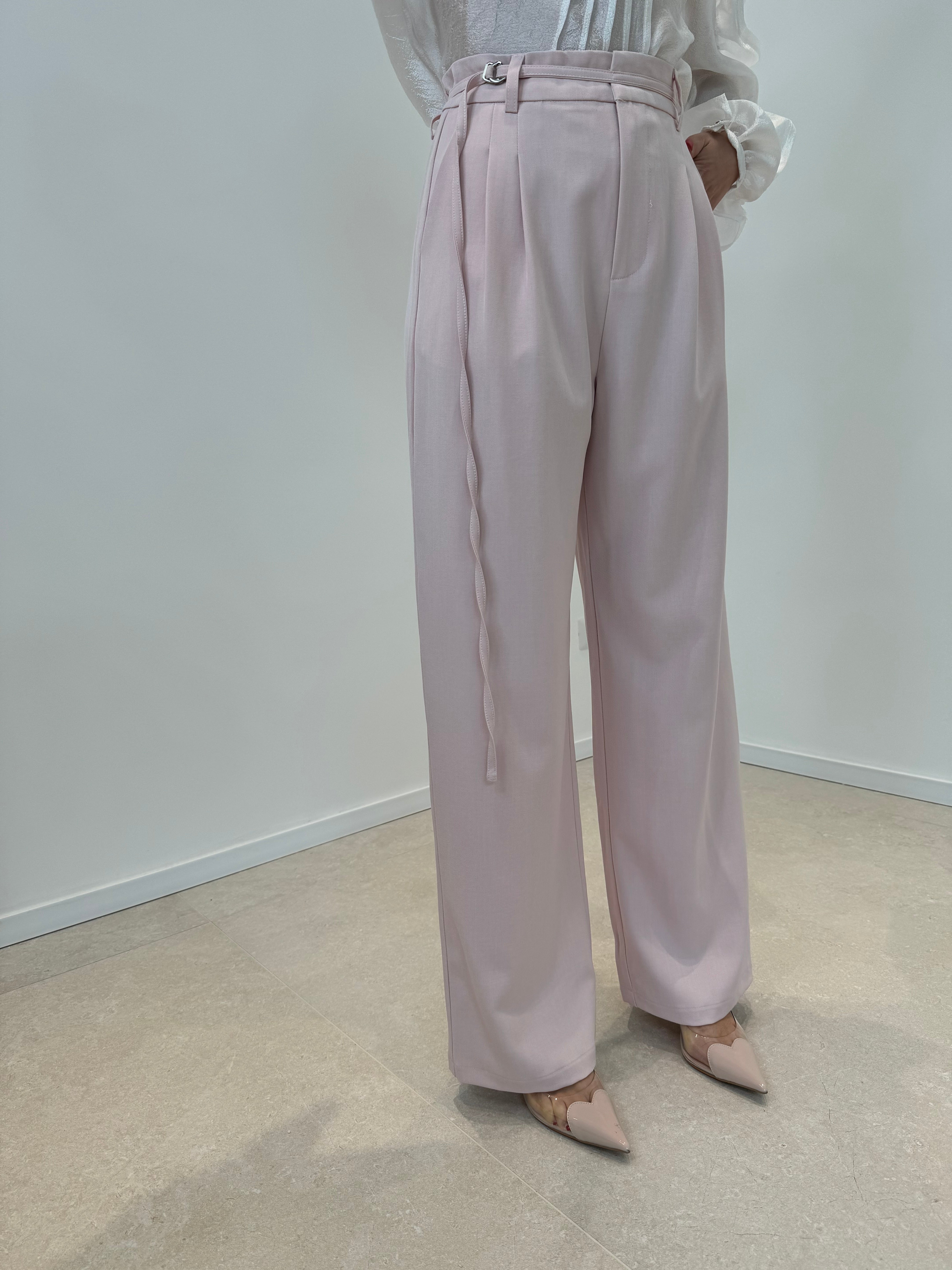 Pantalone palazzo con mini cinturino