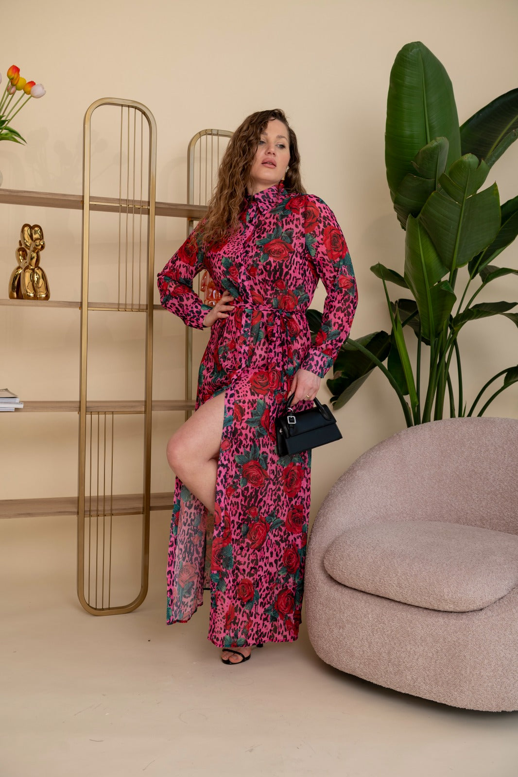 Abito camicia animalier