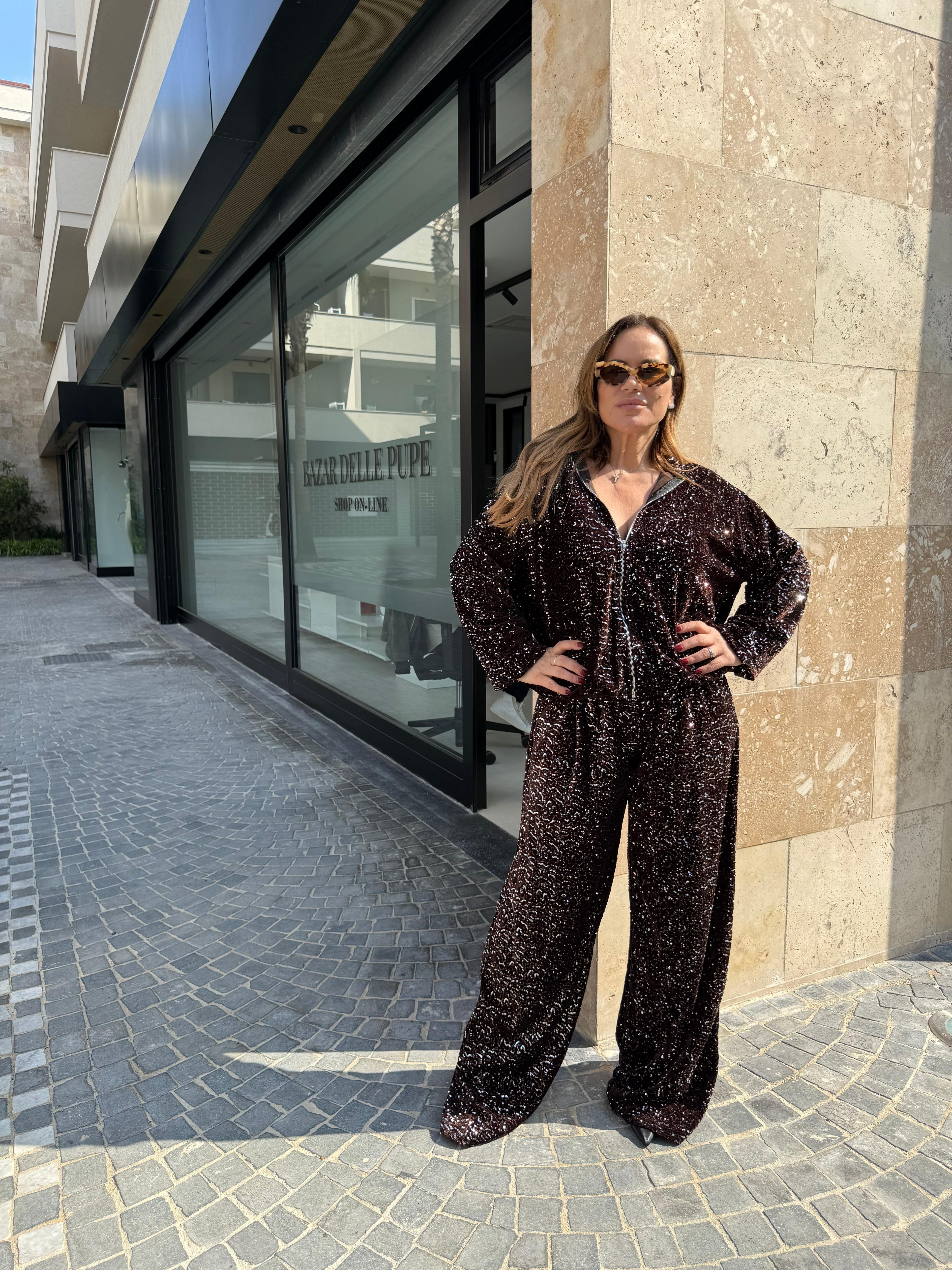 Cordset tuta total paillettes curvy