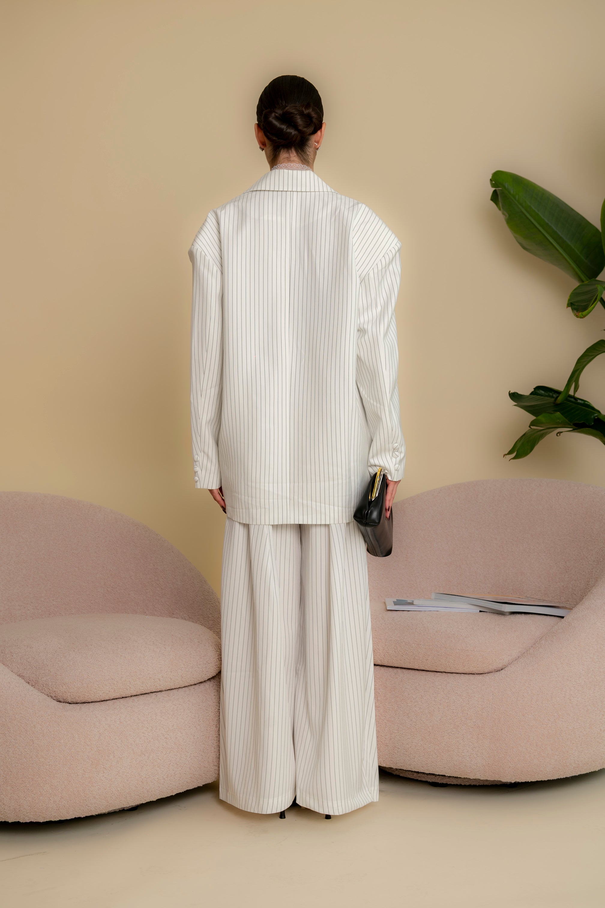 Giacca gessata white