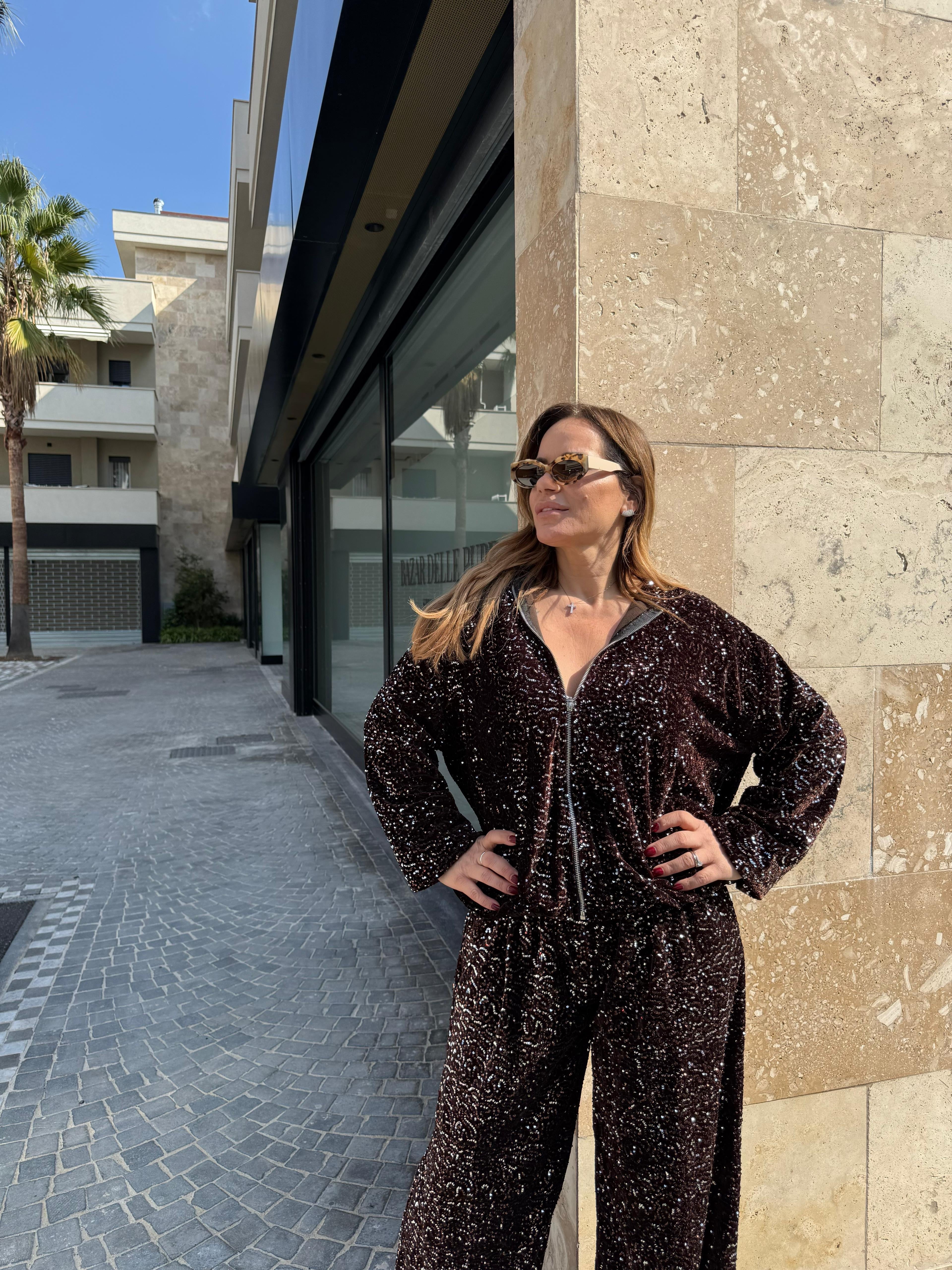 Cordset tuta total paillettes curvy