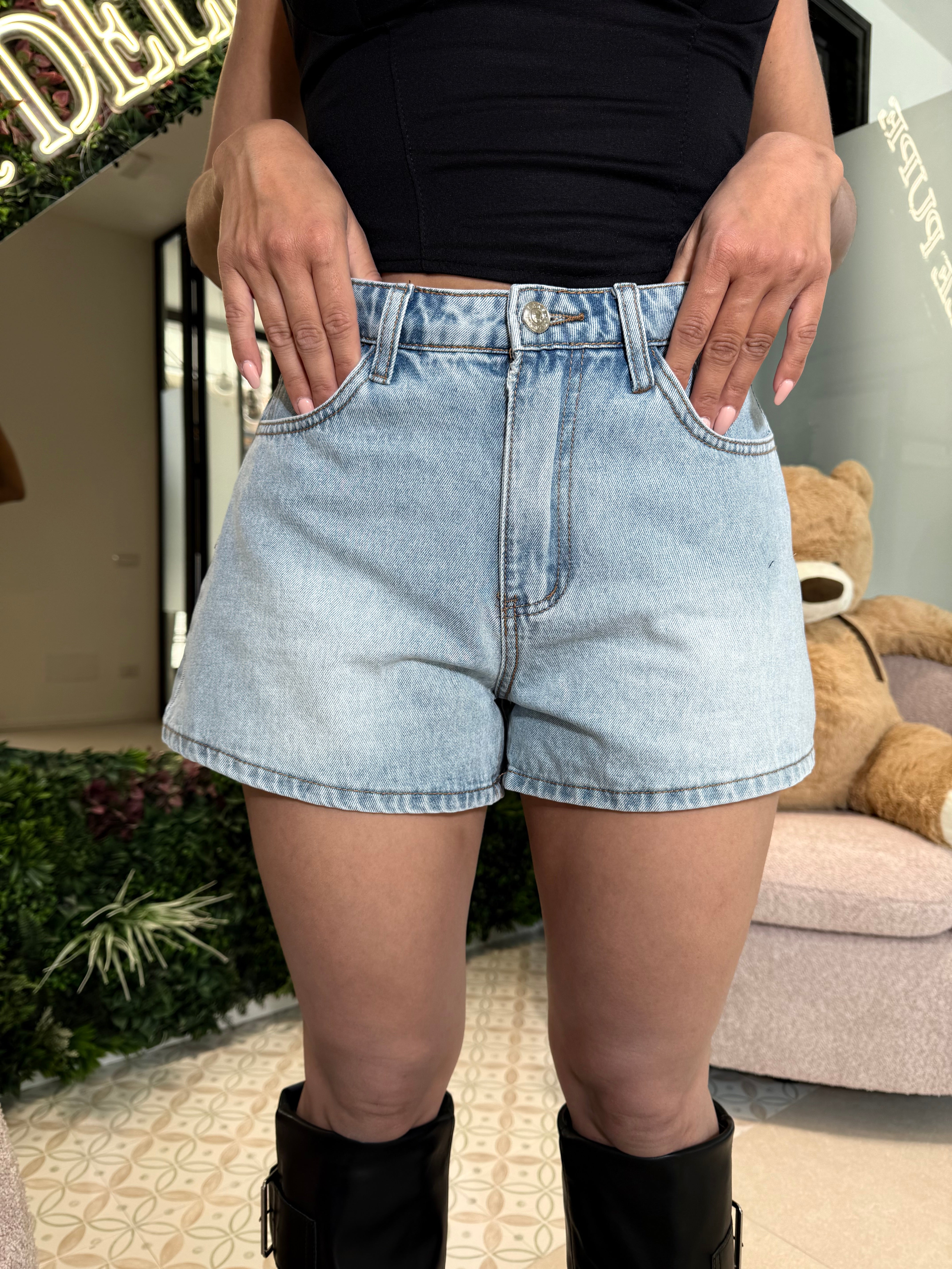 Pantaloncino denim fiocco