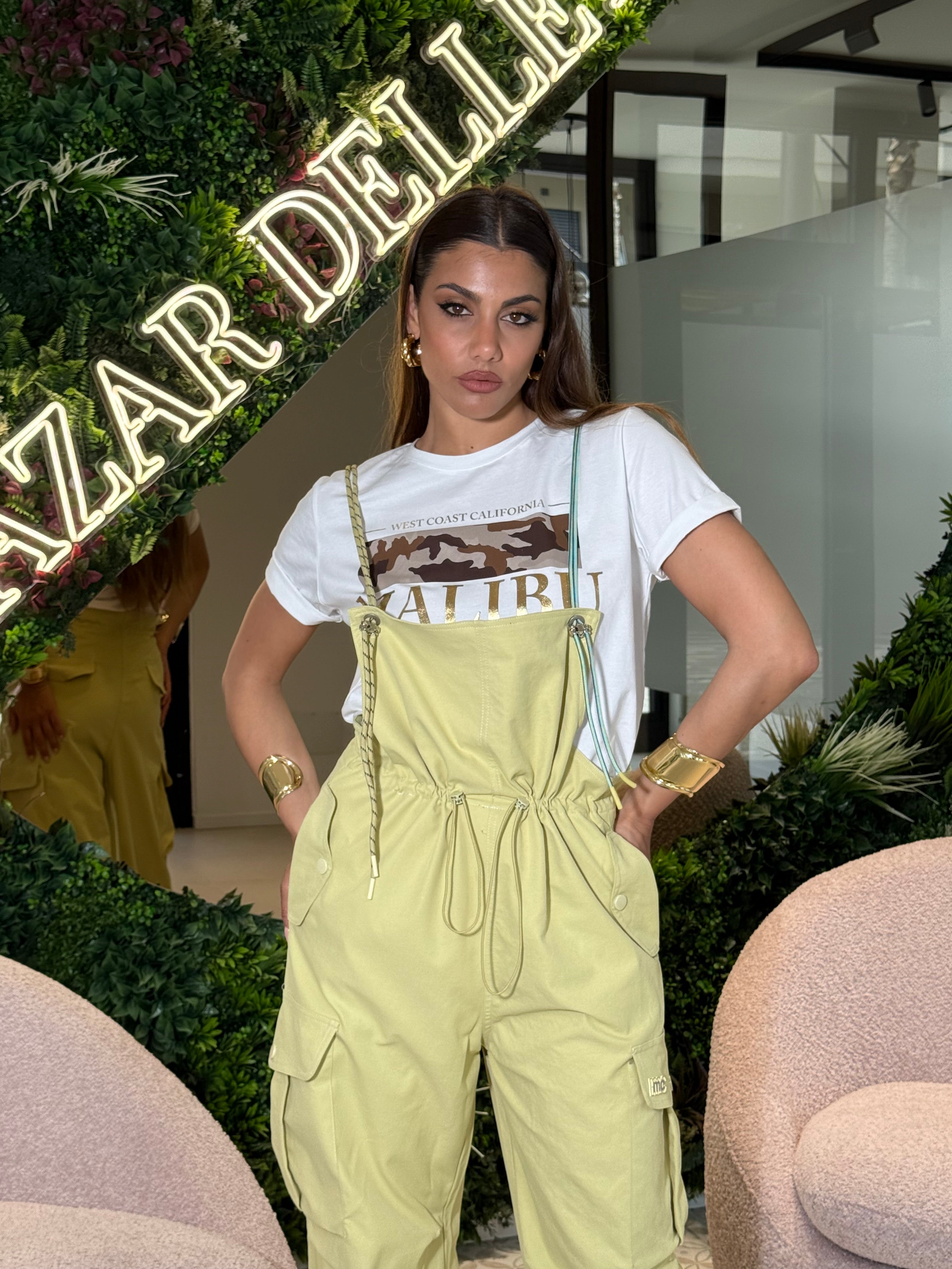 Salopette cargo yellow
