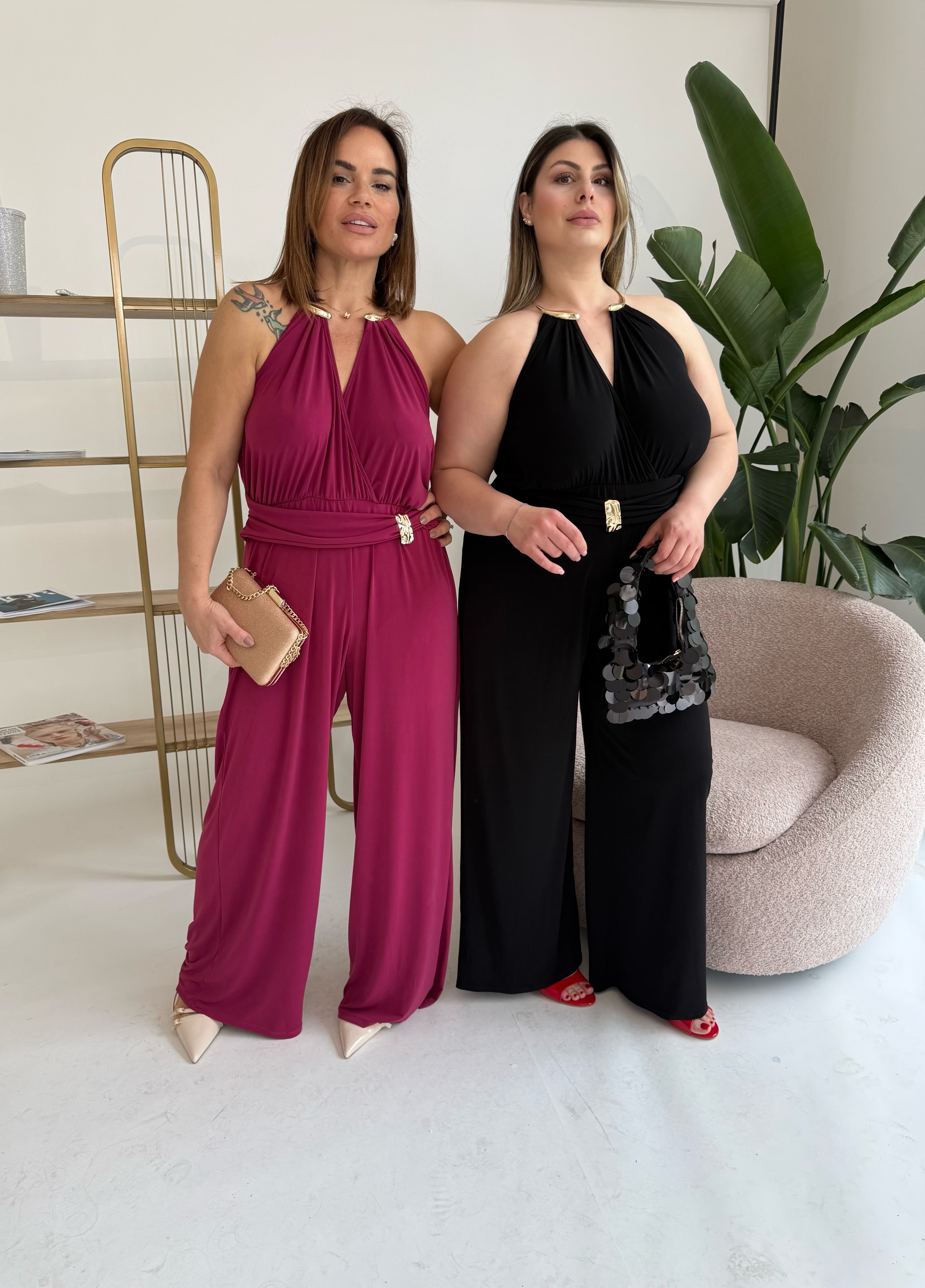 Tuta girocollo gold curvy