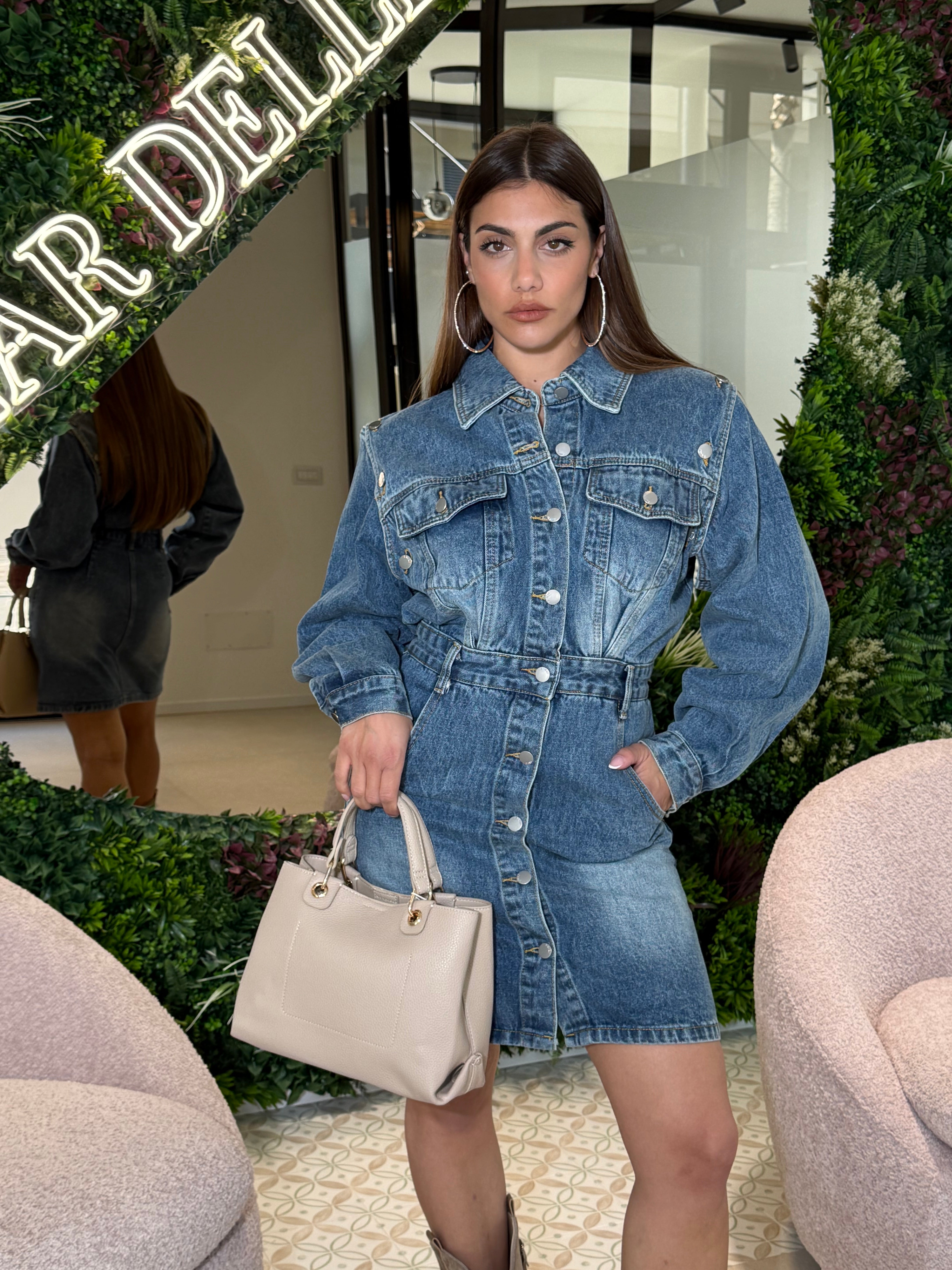 Abito in denim corto