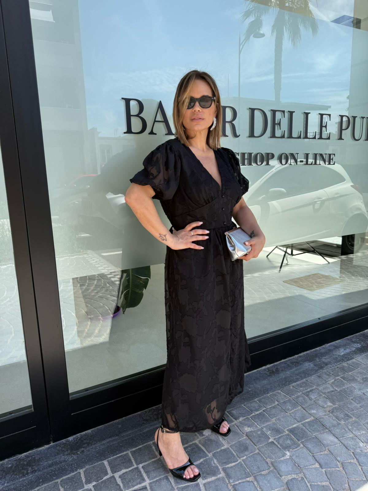 Abito midi curvy fantasia tono su tono