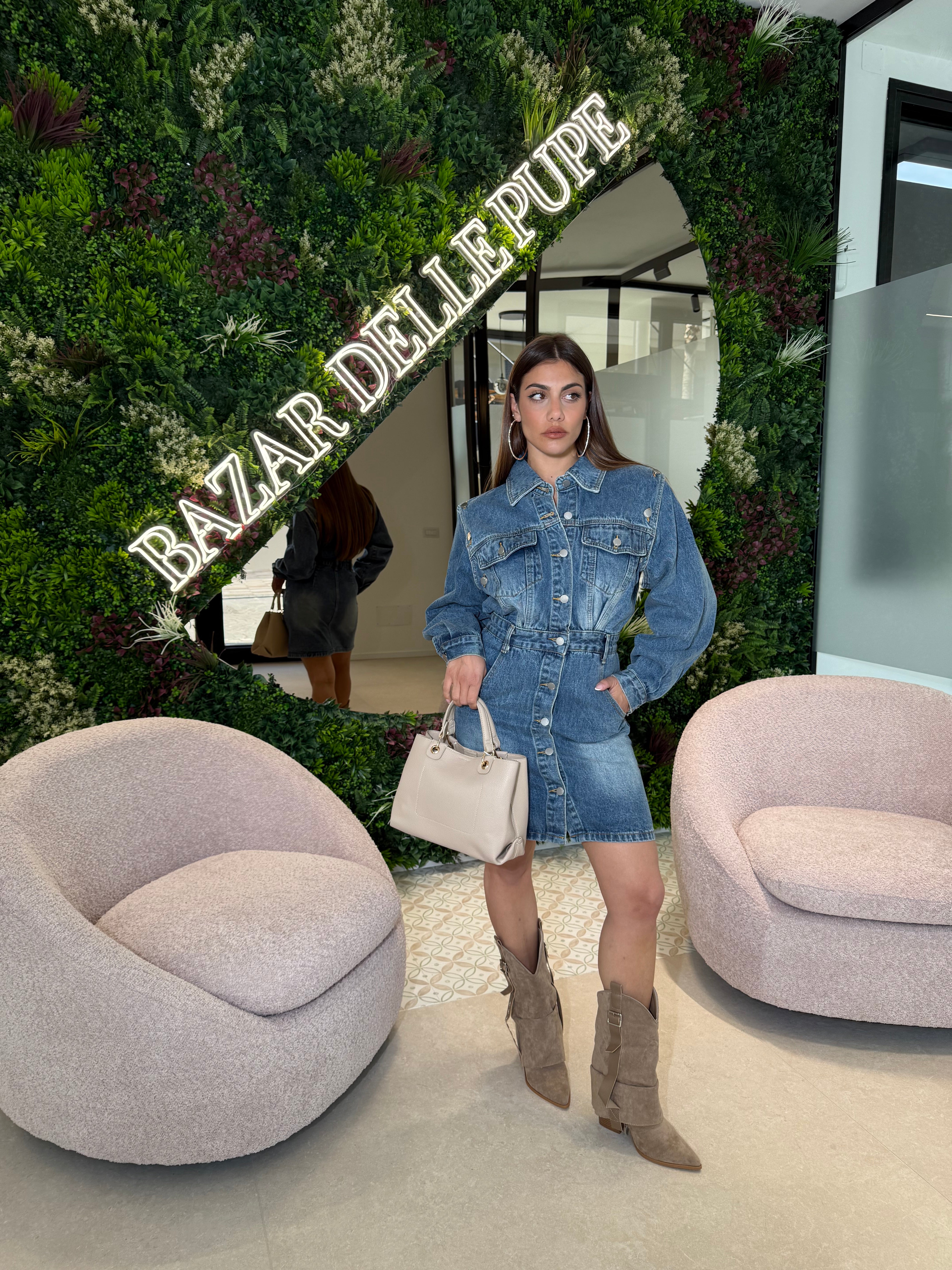 Abito in denim corto