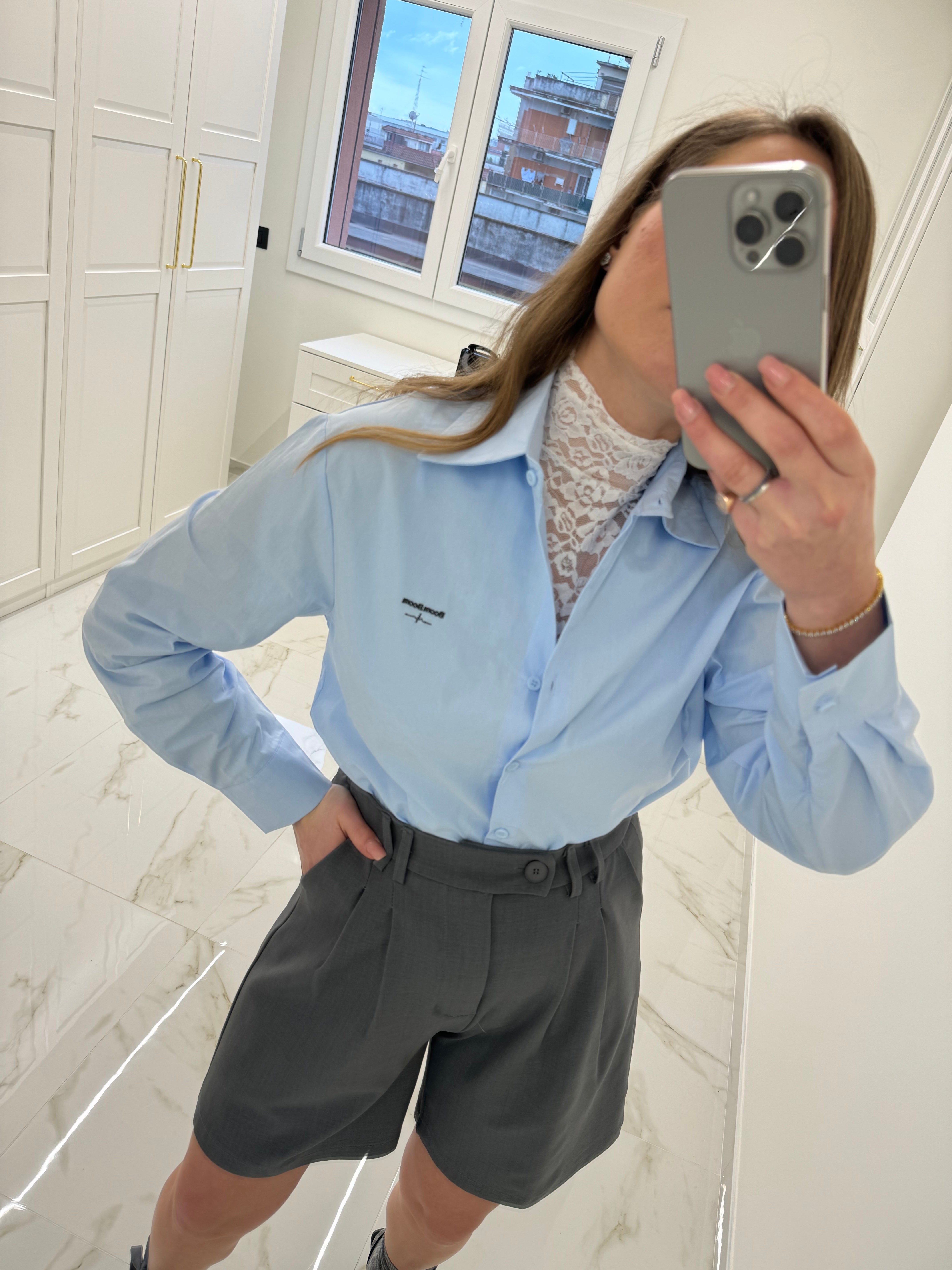 Camicia con canotta merletto