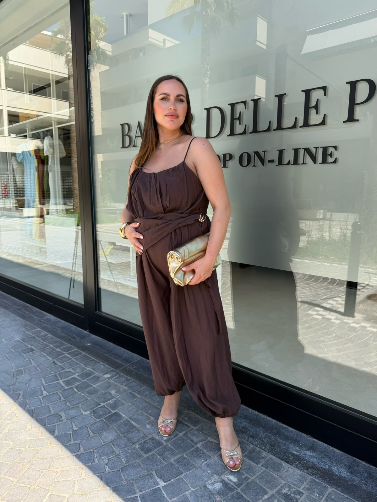 Tuta intera con dettaglio gold