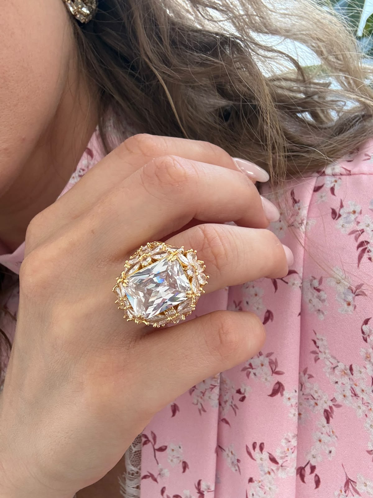 Anello big strass