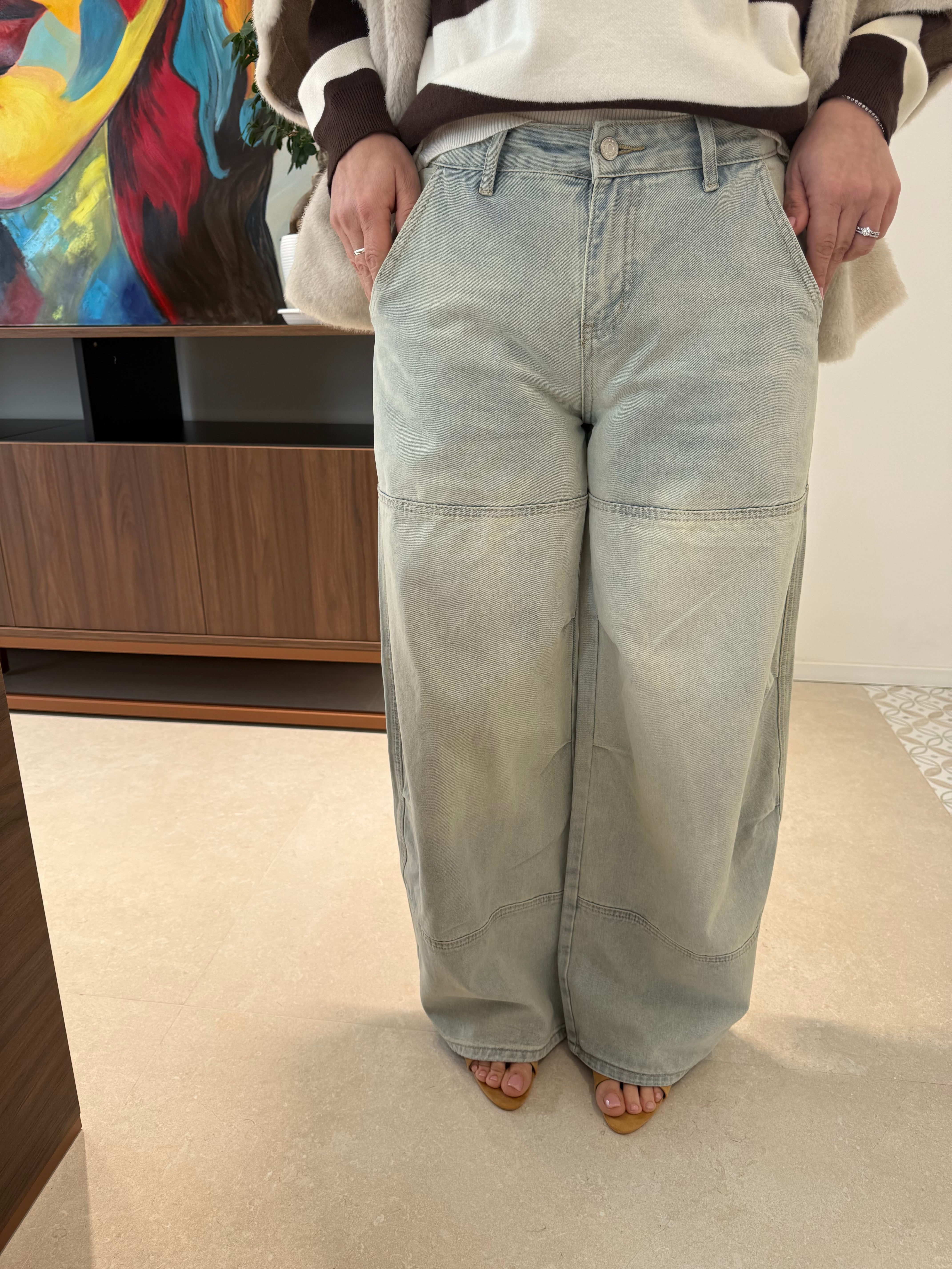 Jeans sabbiato chiaro curvy