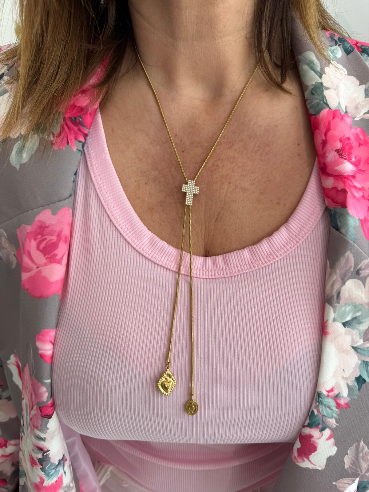 Collana croce regolabile