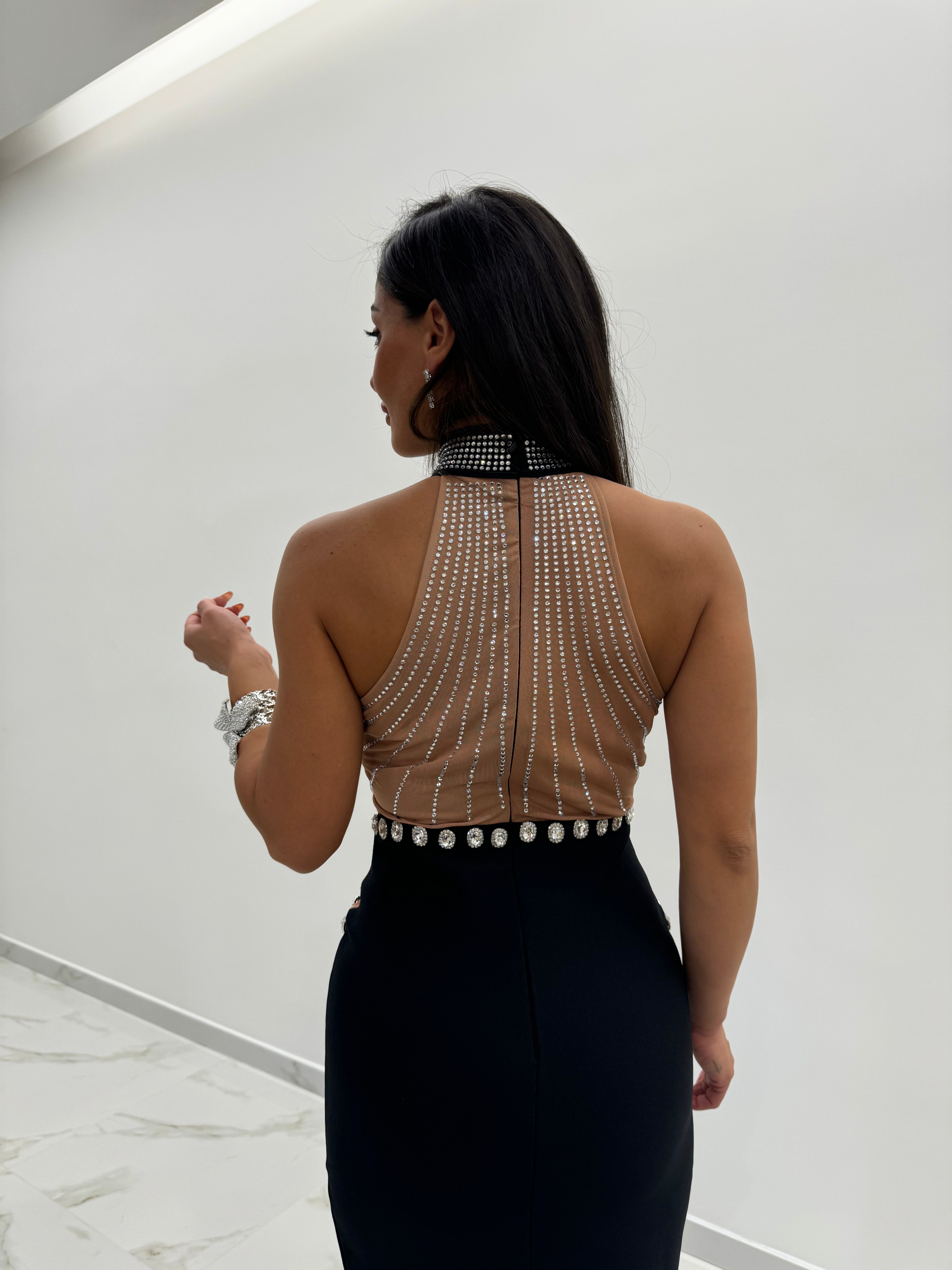 Abito bandage con strass