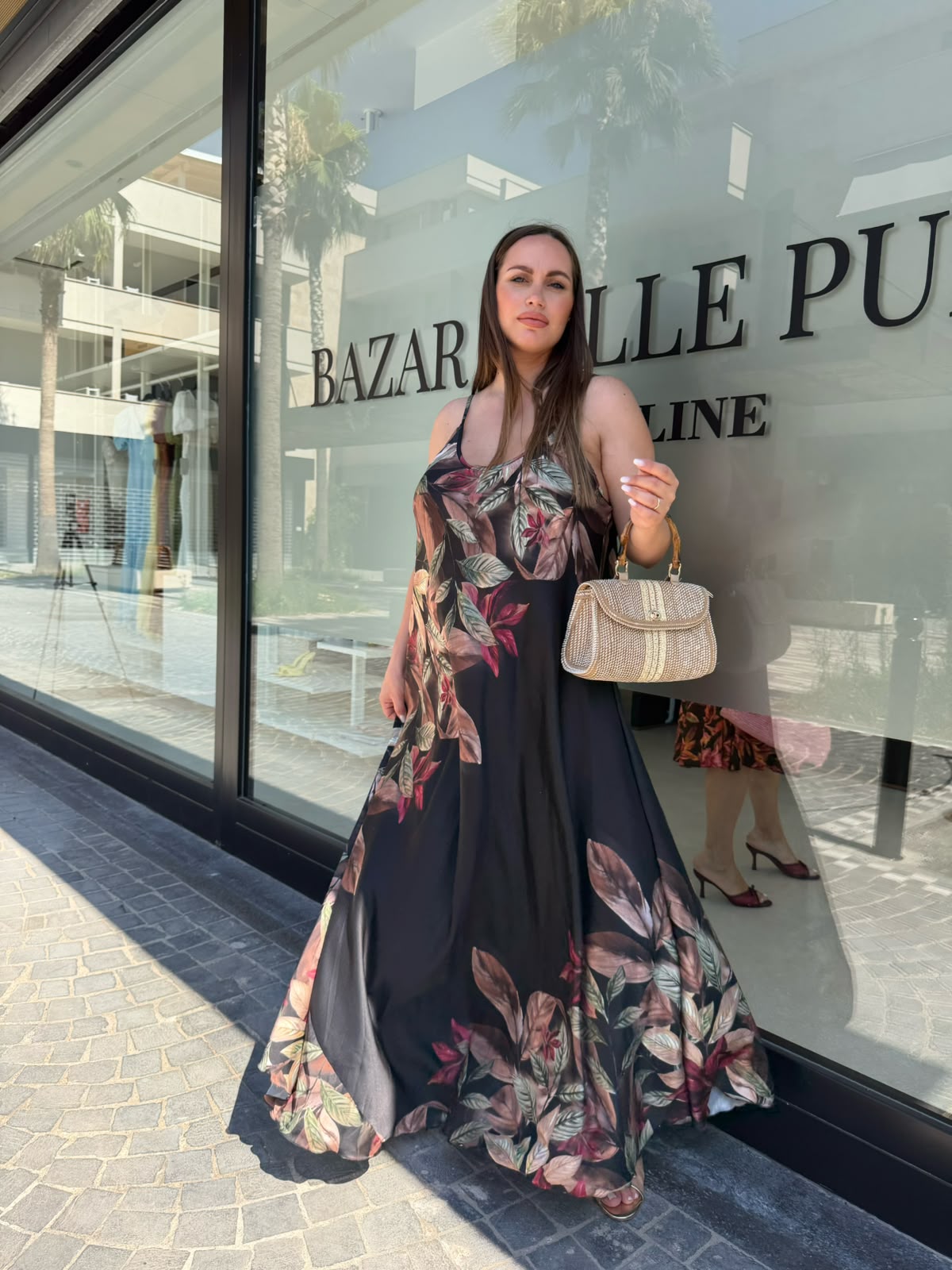 Abito fantasia in raso curvy