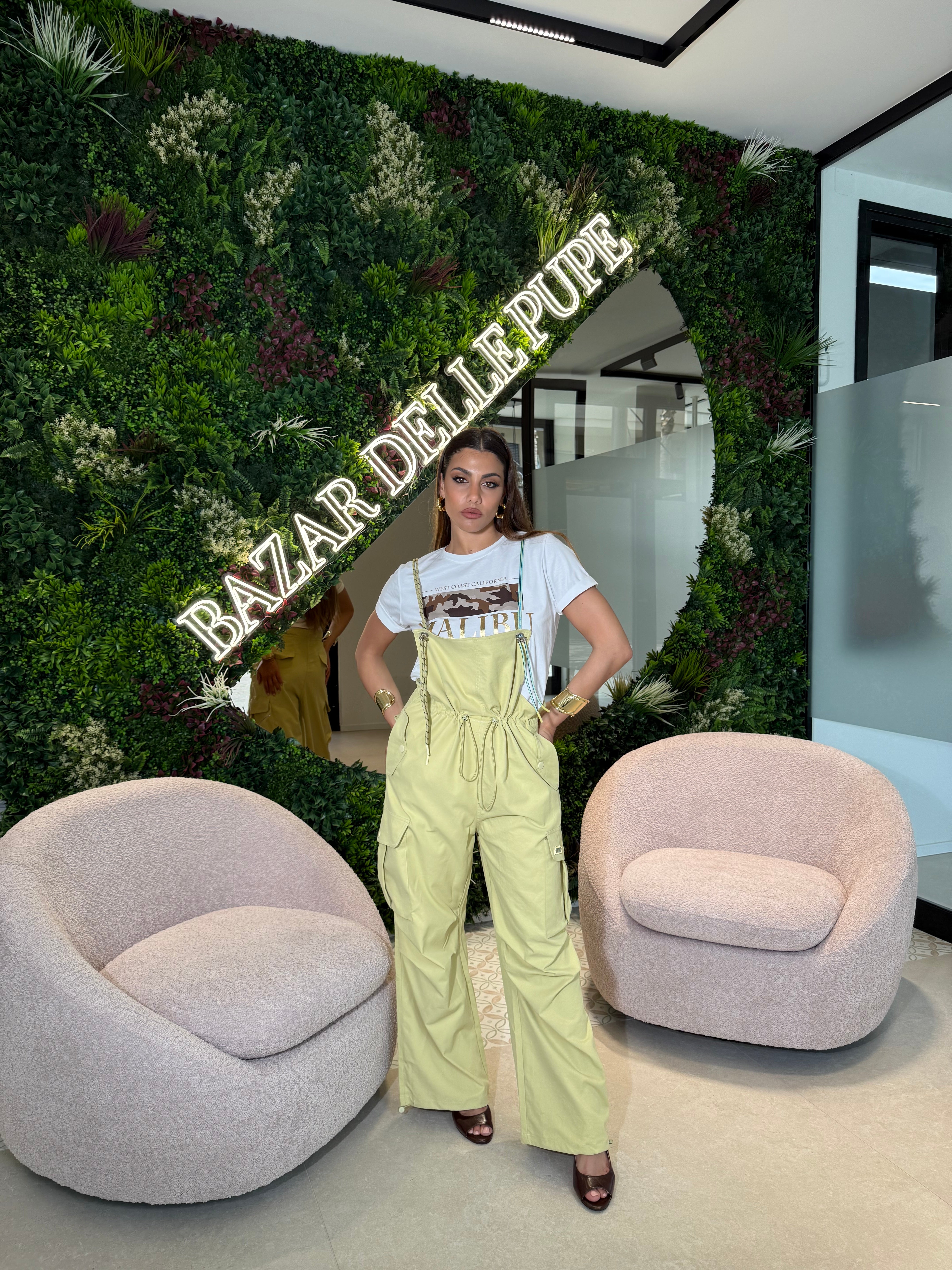 Salopette cargo yellow