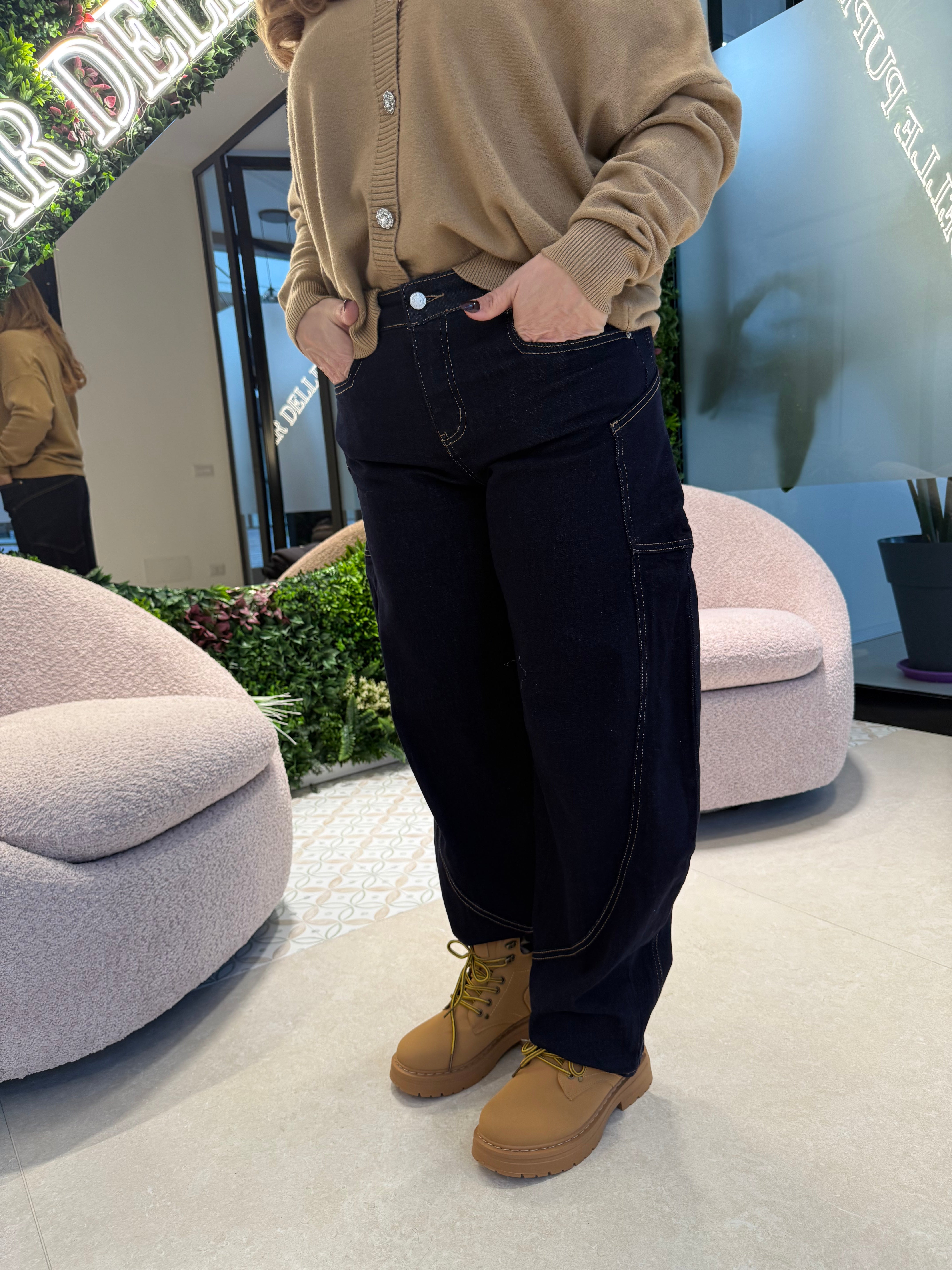 Jeans ballon scuro curvy