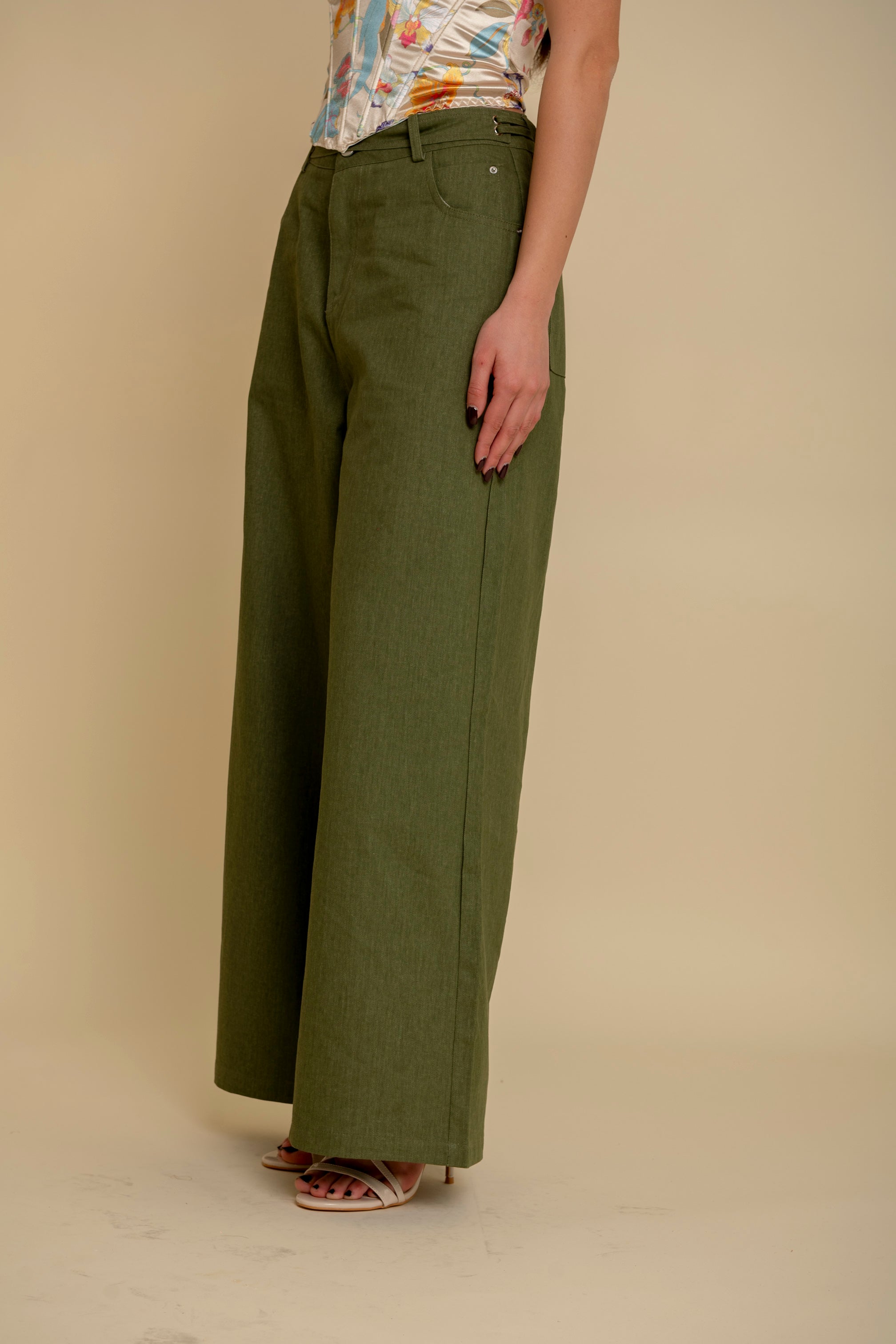 Pantalone con cintura green