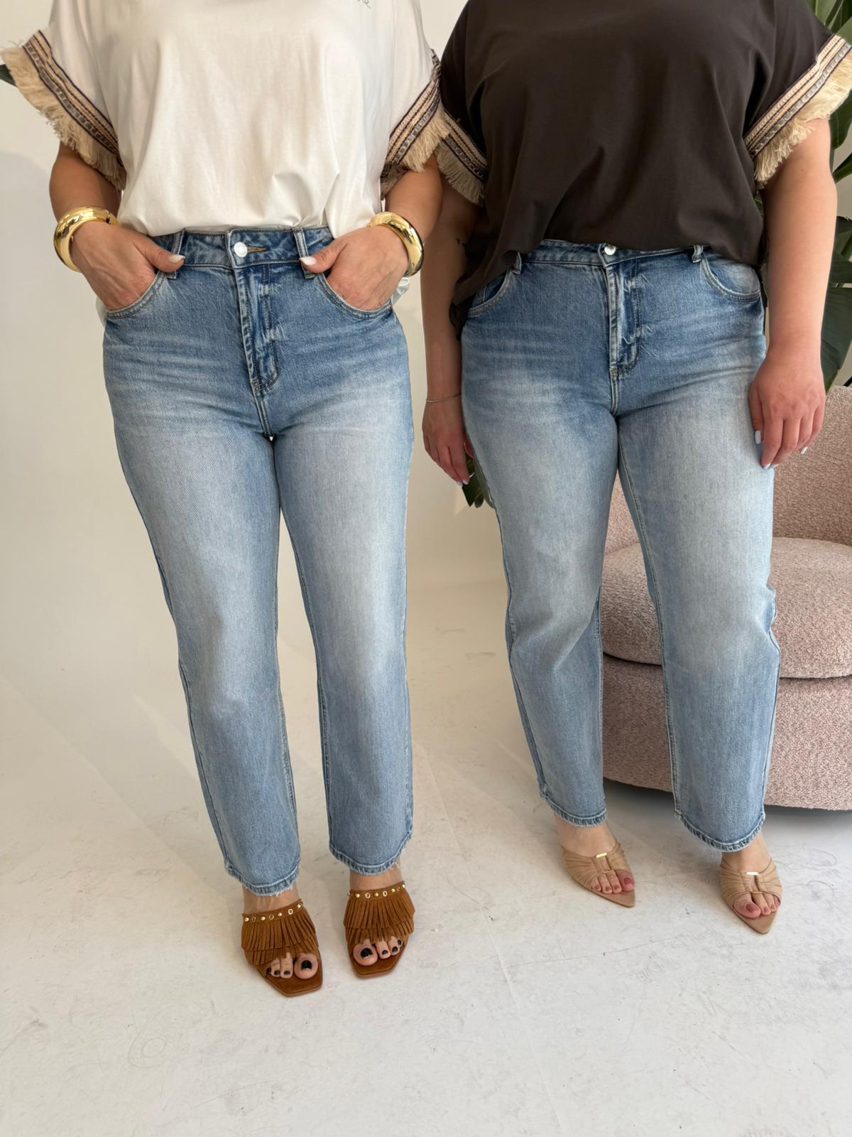Jeans chiaro mom fit curvy