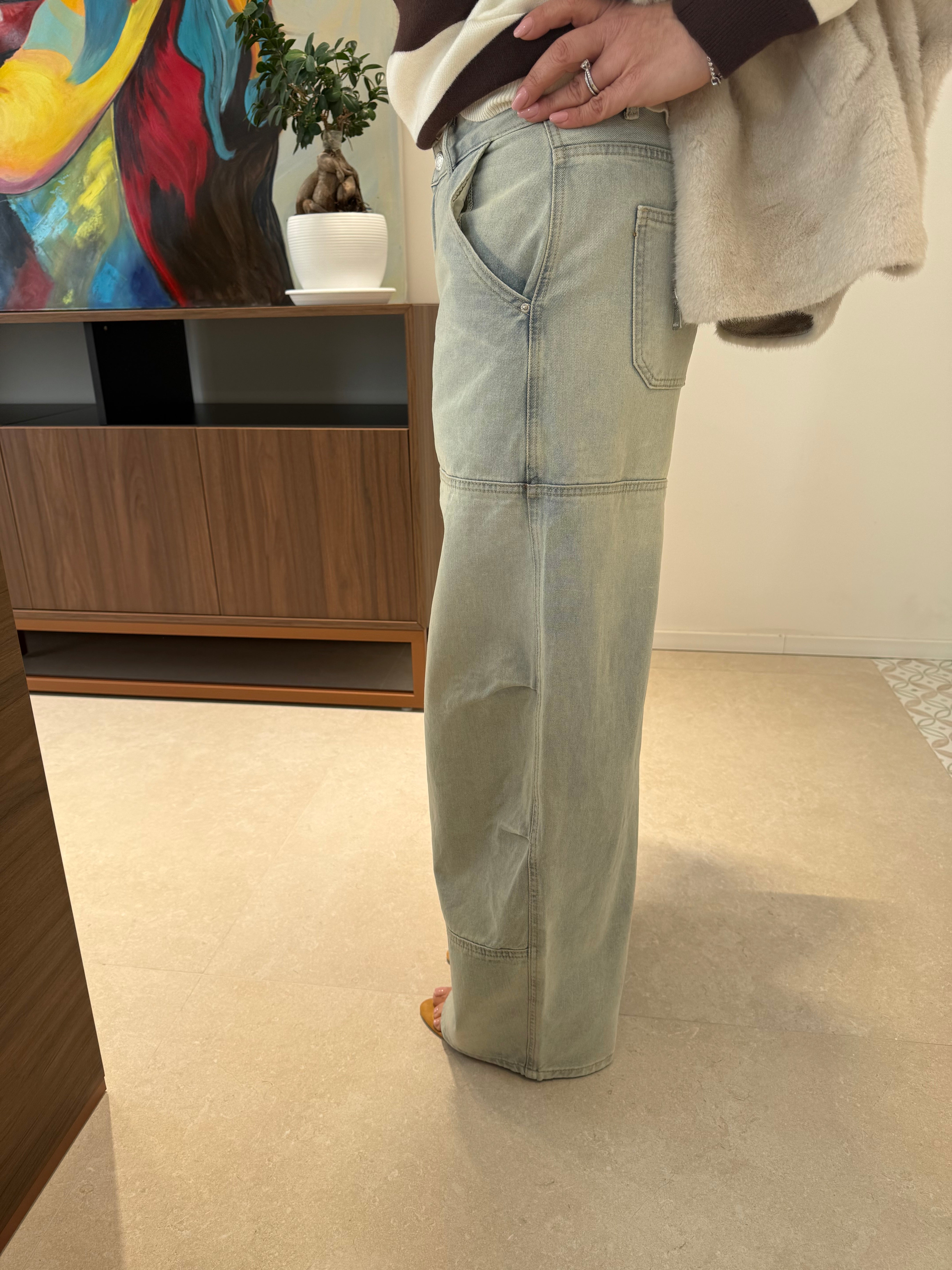 Jeans sabbiato chiaro curvy