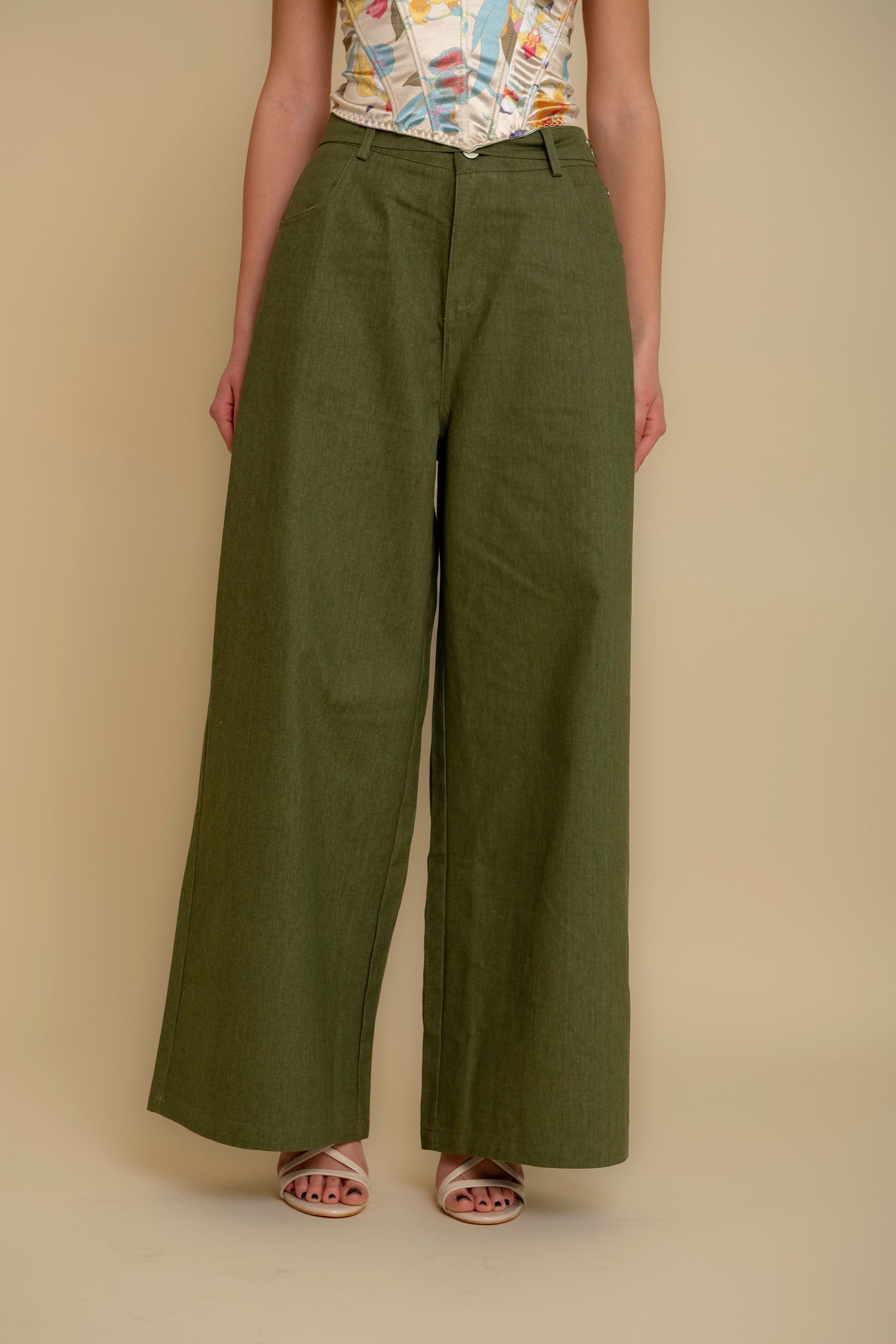 Pantalone con cintura green