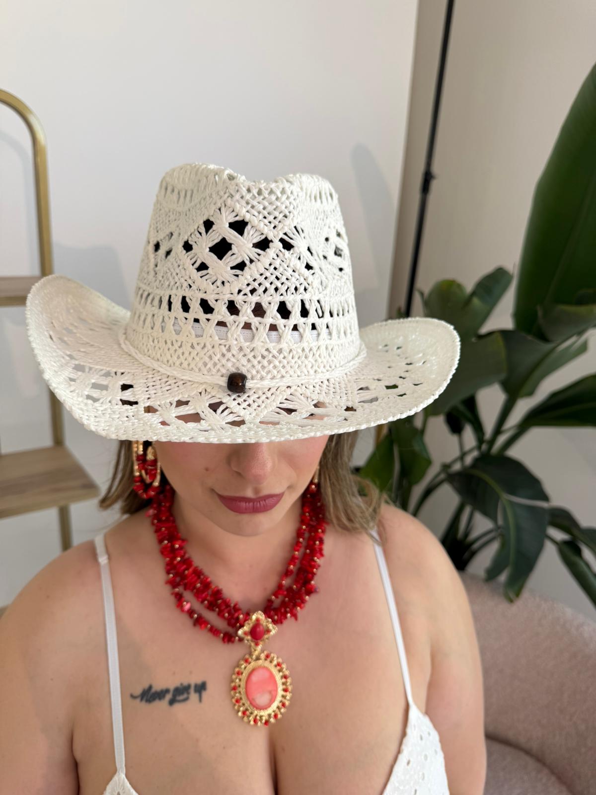 Cappello in paglia white
