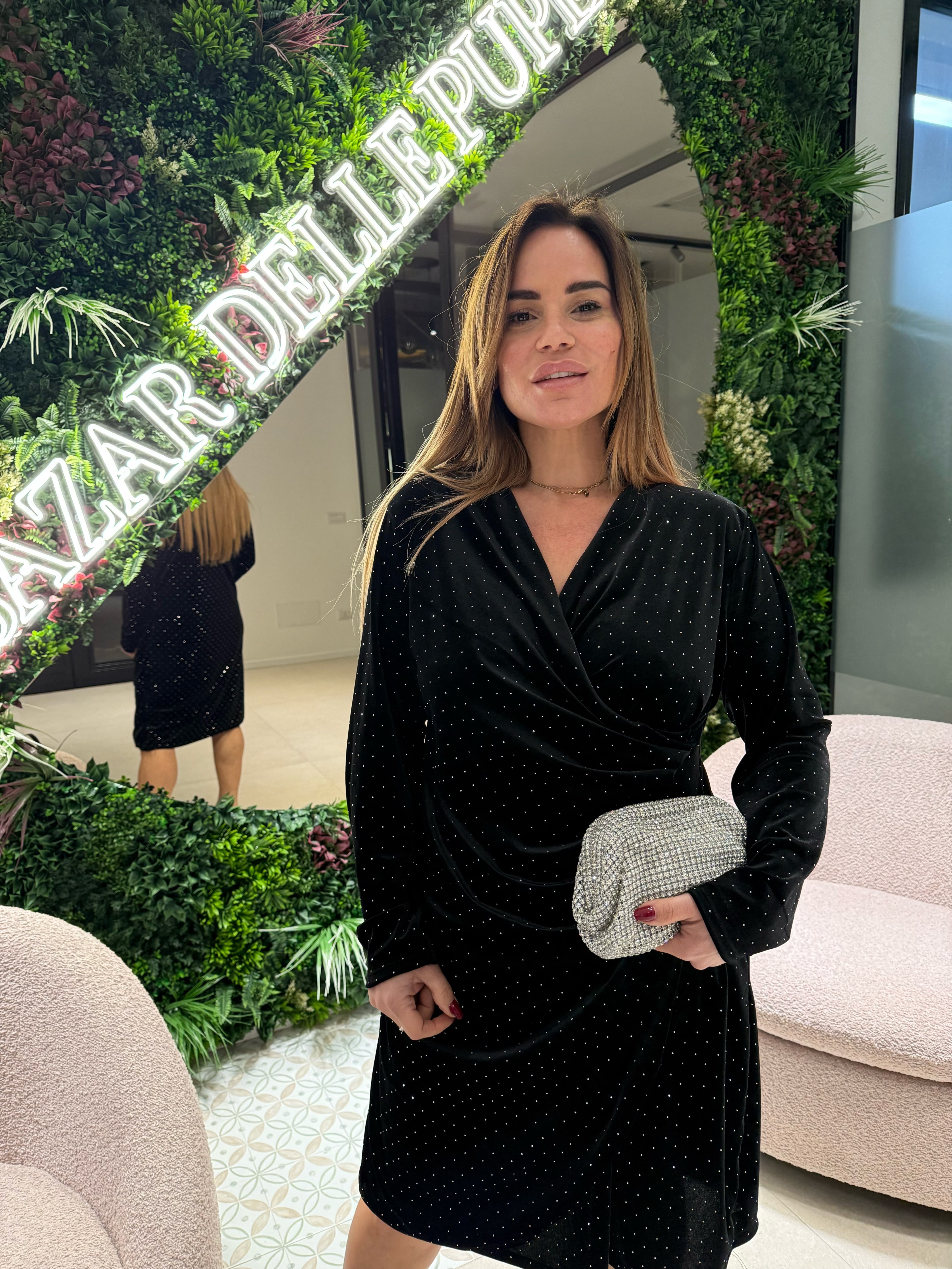 Abitino velluto e strass curvy
