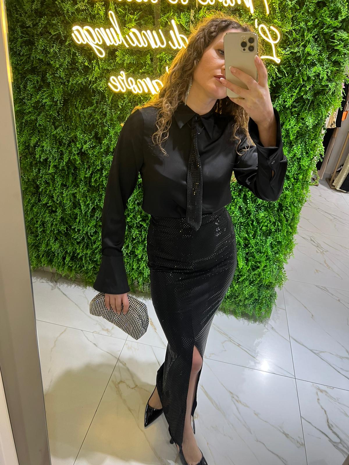 Cordset gonna e camicia strass